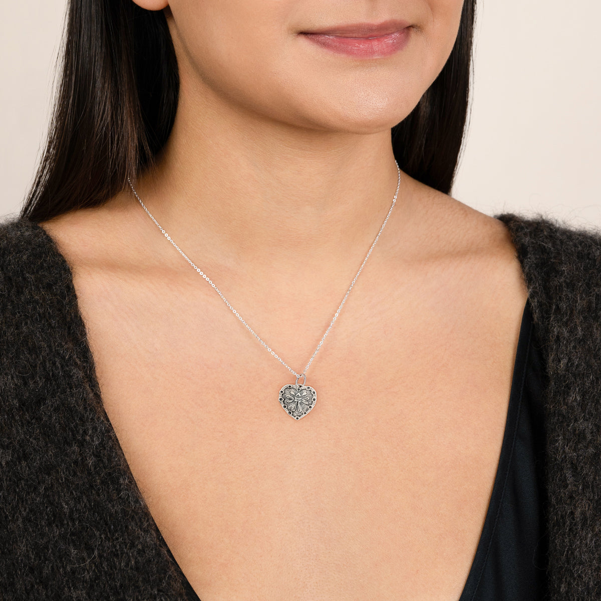 Guardian Angel Charm Necklace- Sterling Silver