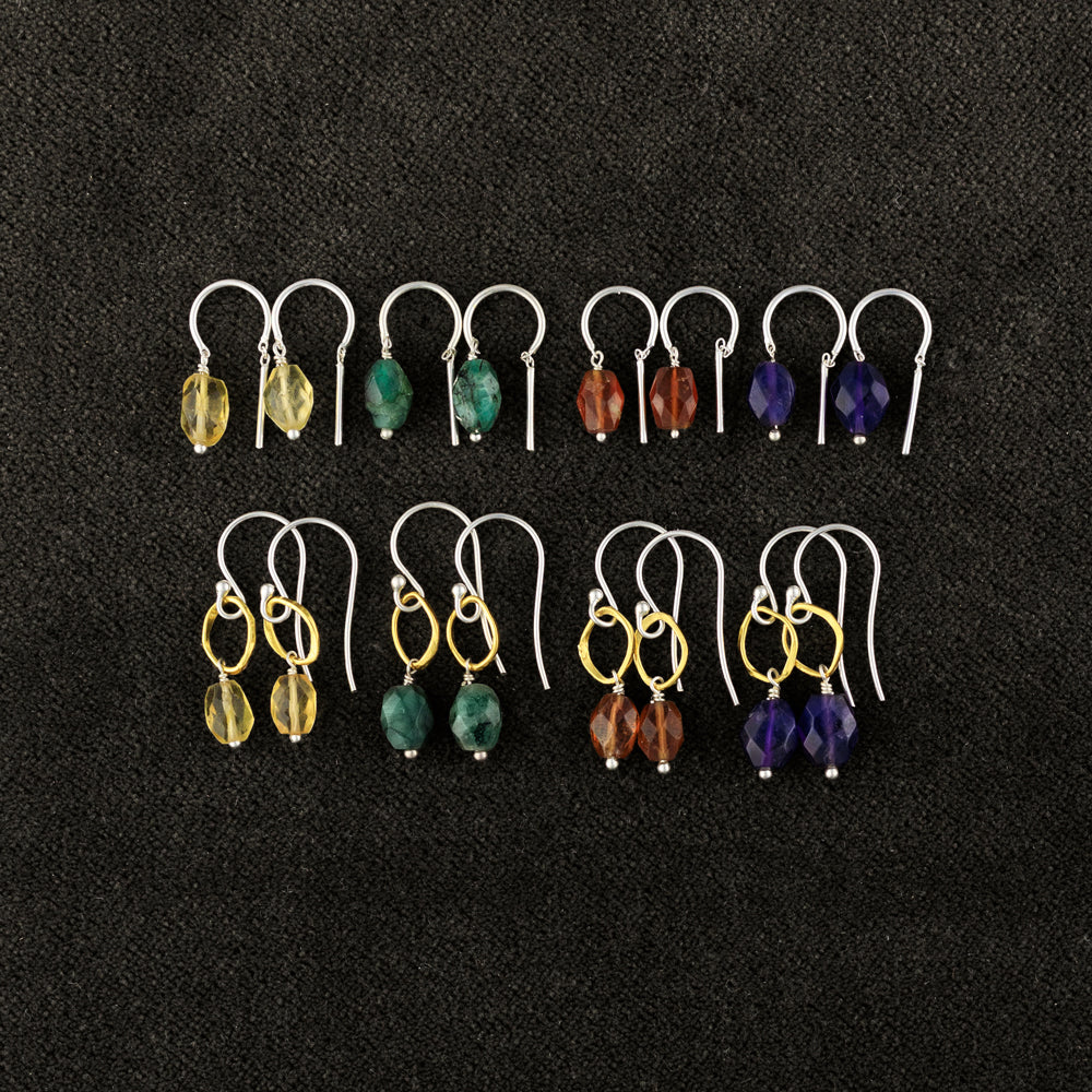 Orbit Earrings in Hessonite