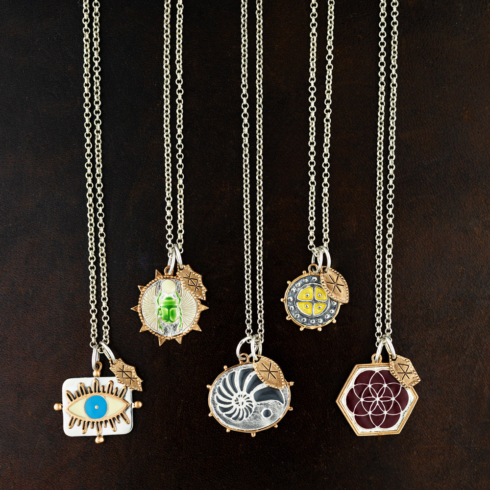 Protection Charm Necklace - Winged Scarab