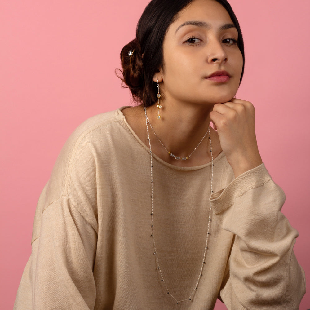 Herkimer Drop Earrings - 3-stone - FINAL SALE