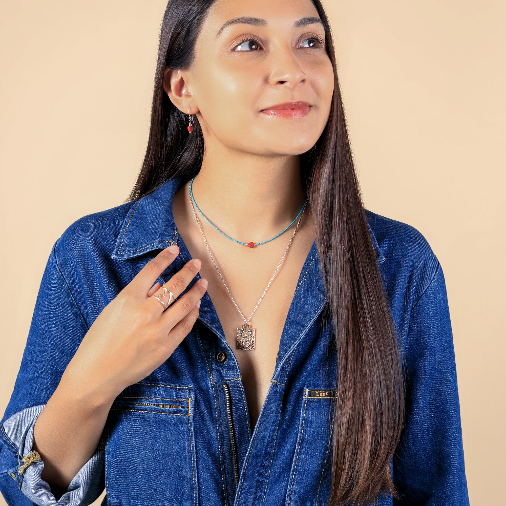 Stone Heart Earrings in Red Jasper | Available to Ship January 15, 2025