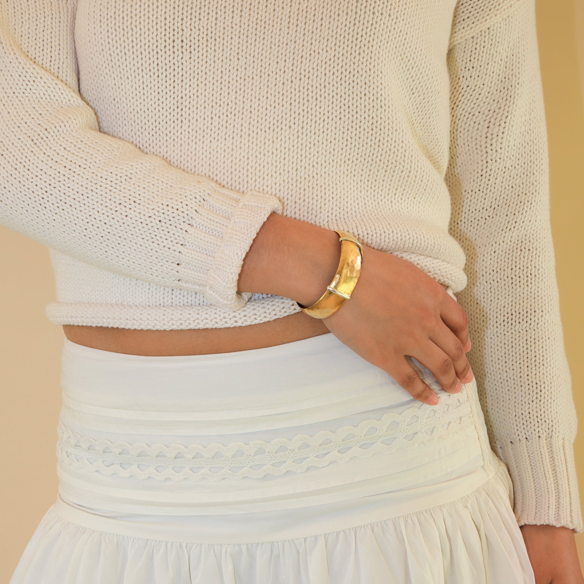 Slide Bangle in Bronze & Silver - 3/4" W