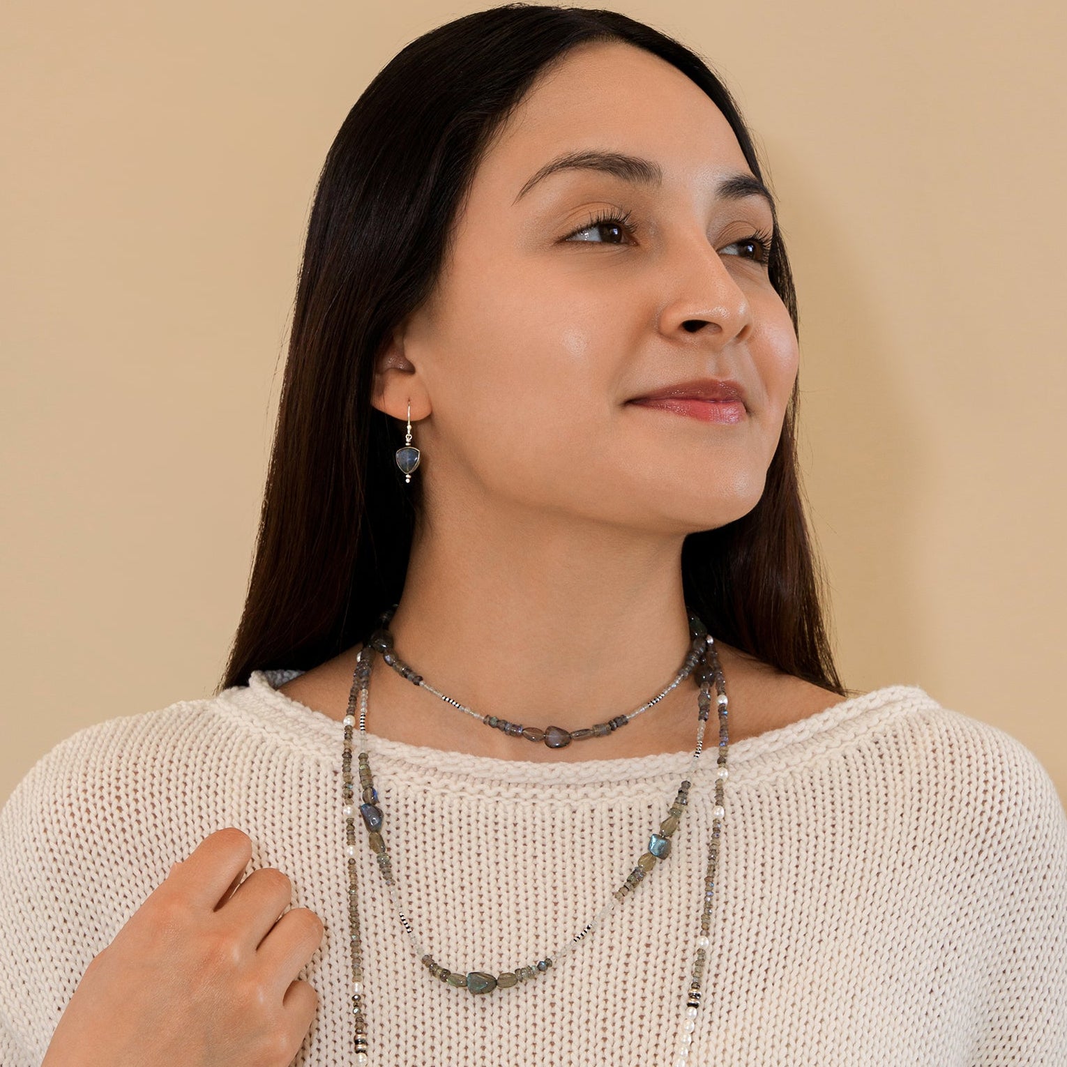 Labradorite Bonfire Strand Necklace