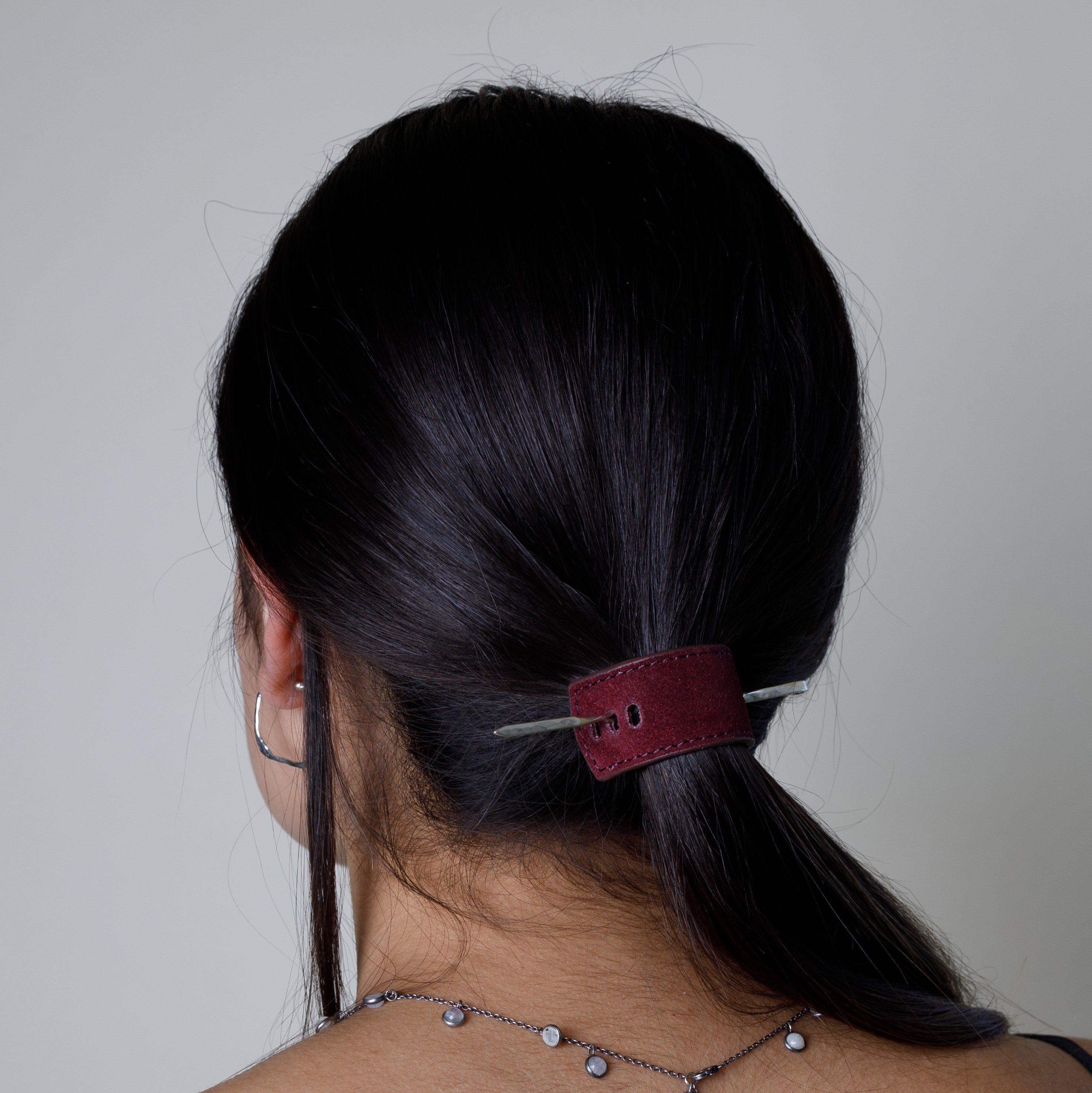 Leather Pony Cover in Pinot - Silver Stick