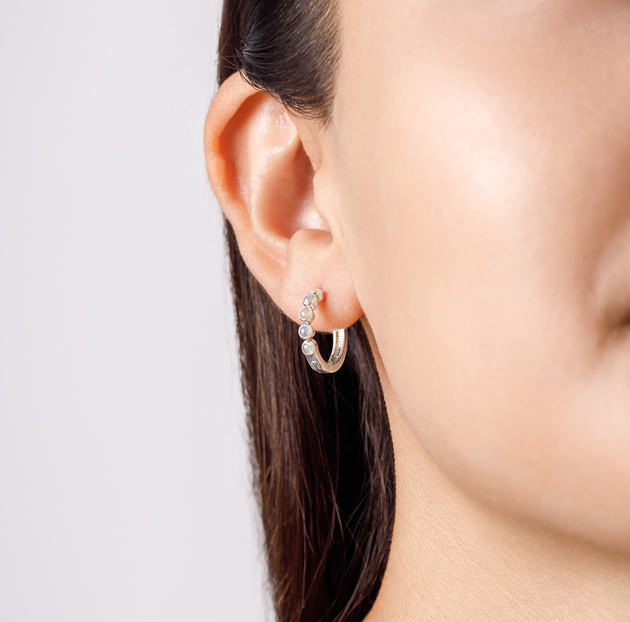 Opal Clicker Hoops
