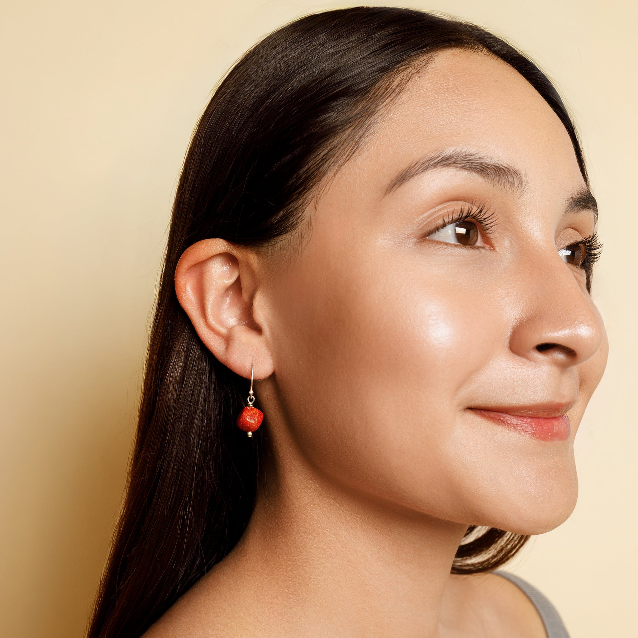 Vintage Coral Bead Earrings