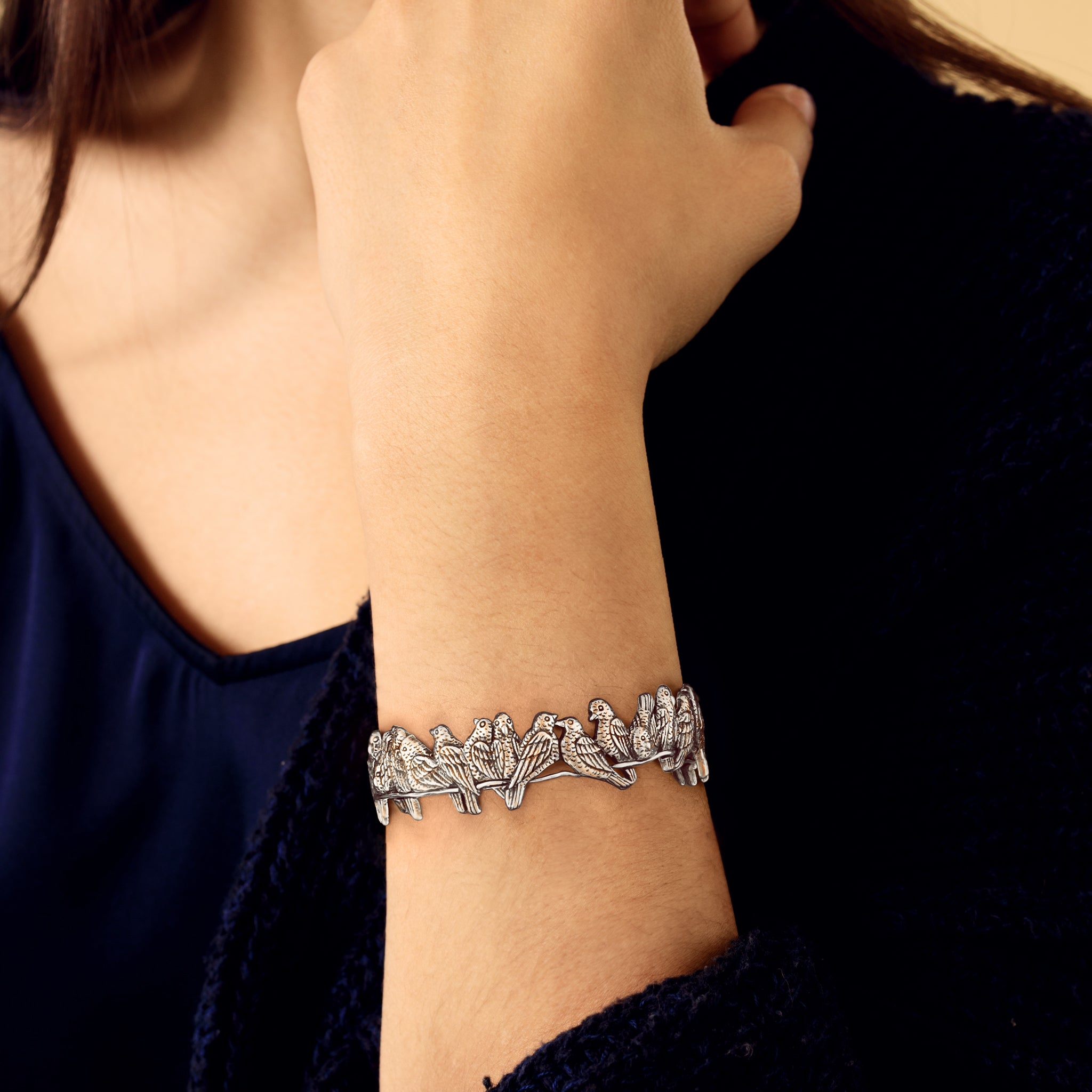 Lovebird Bangle in Bronze Flash Plated