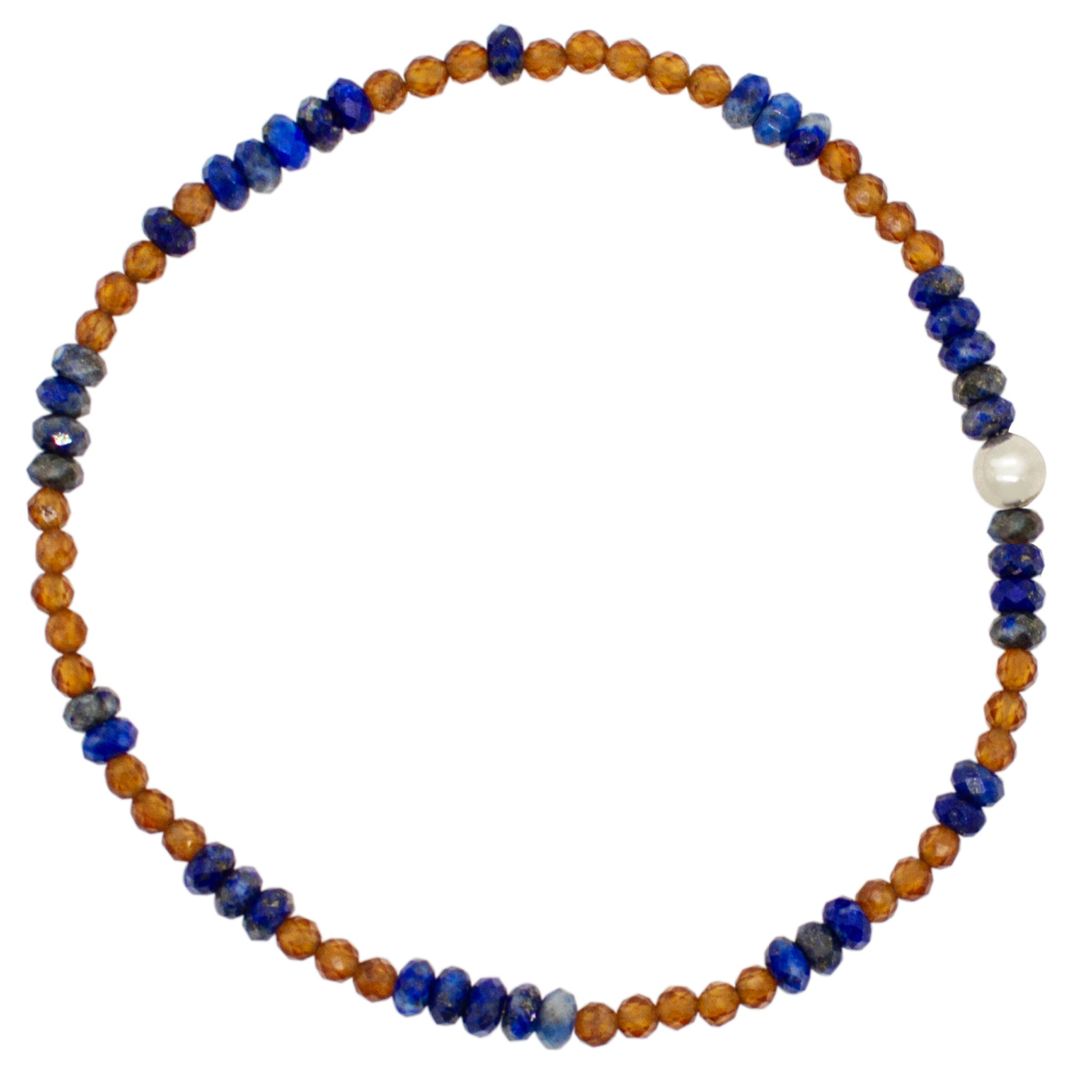 Pyrite's Booty Bracelet in Mixed Hessonite & Lapis