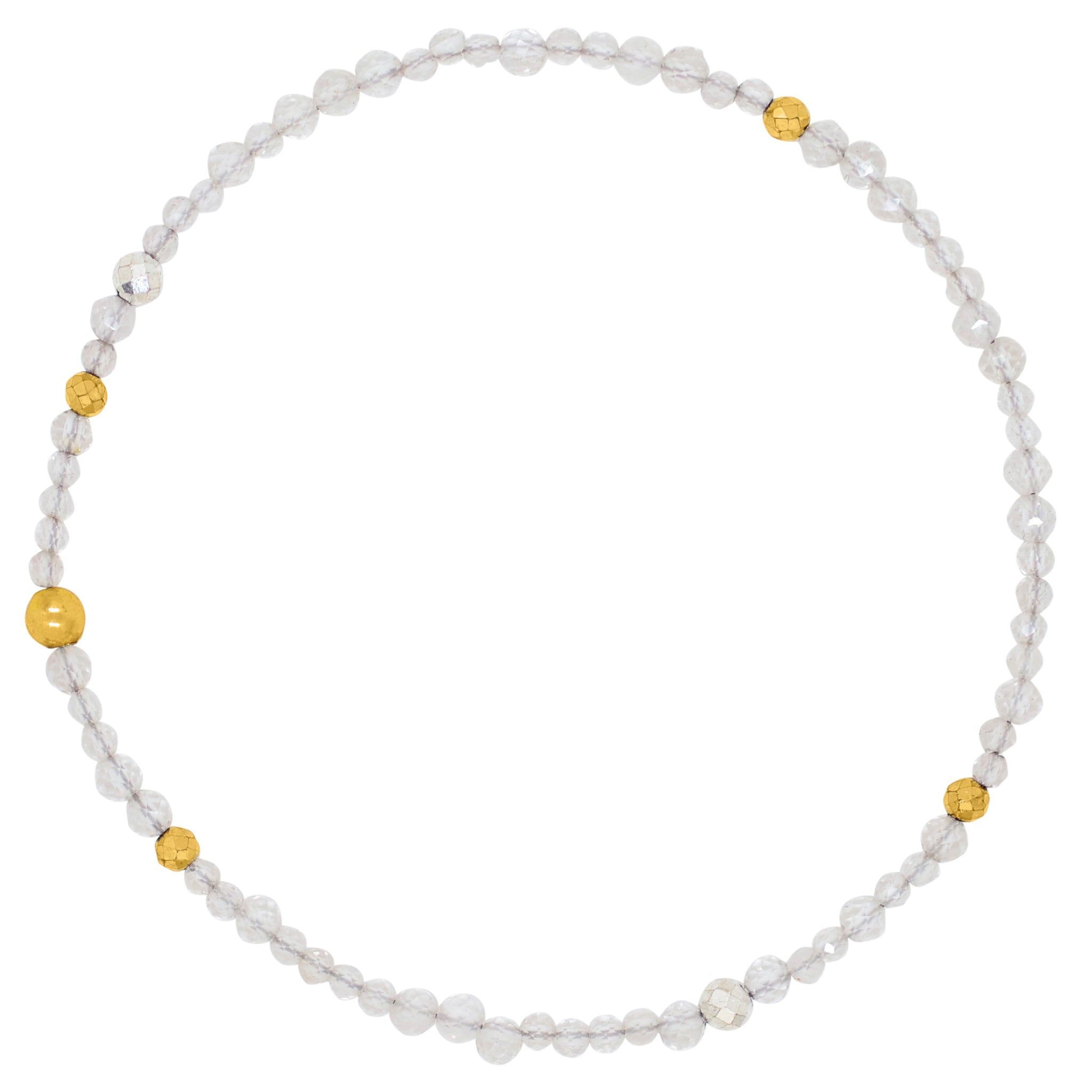 Birthstone Pyrite's Booty Bracelet - April / Clear Quartz