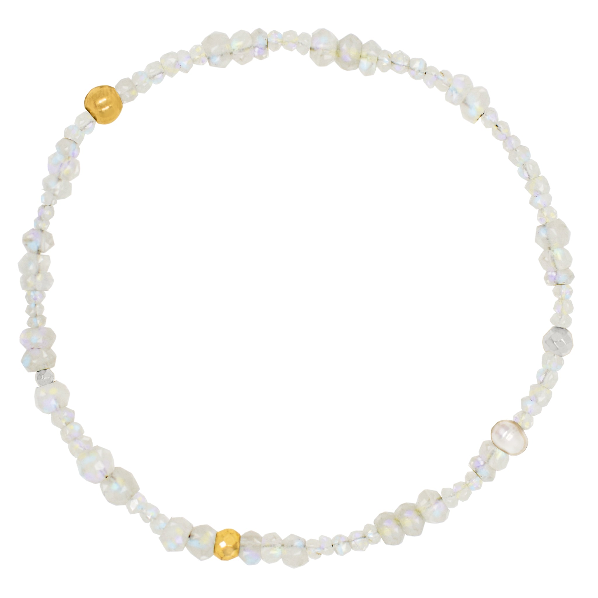 Birthstone Pyrite's Booty Bracelet - June / Moonstone/Pearl