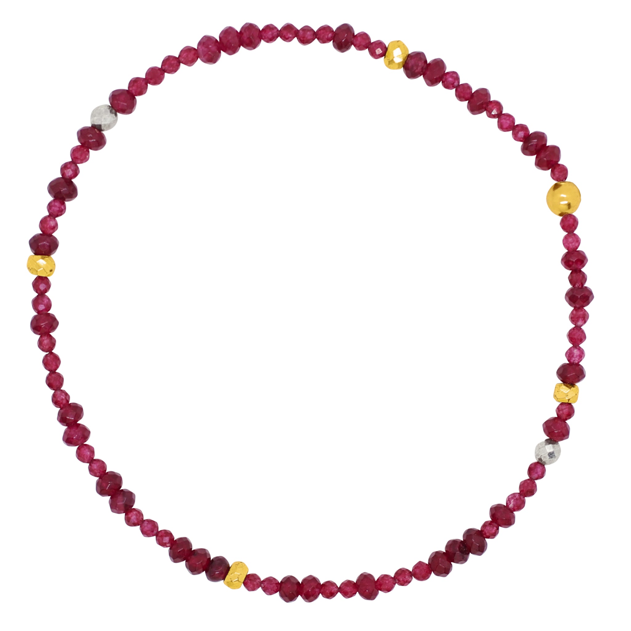Birthstone Pyrite's Booty Bracelet - July / Ruby Jade
