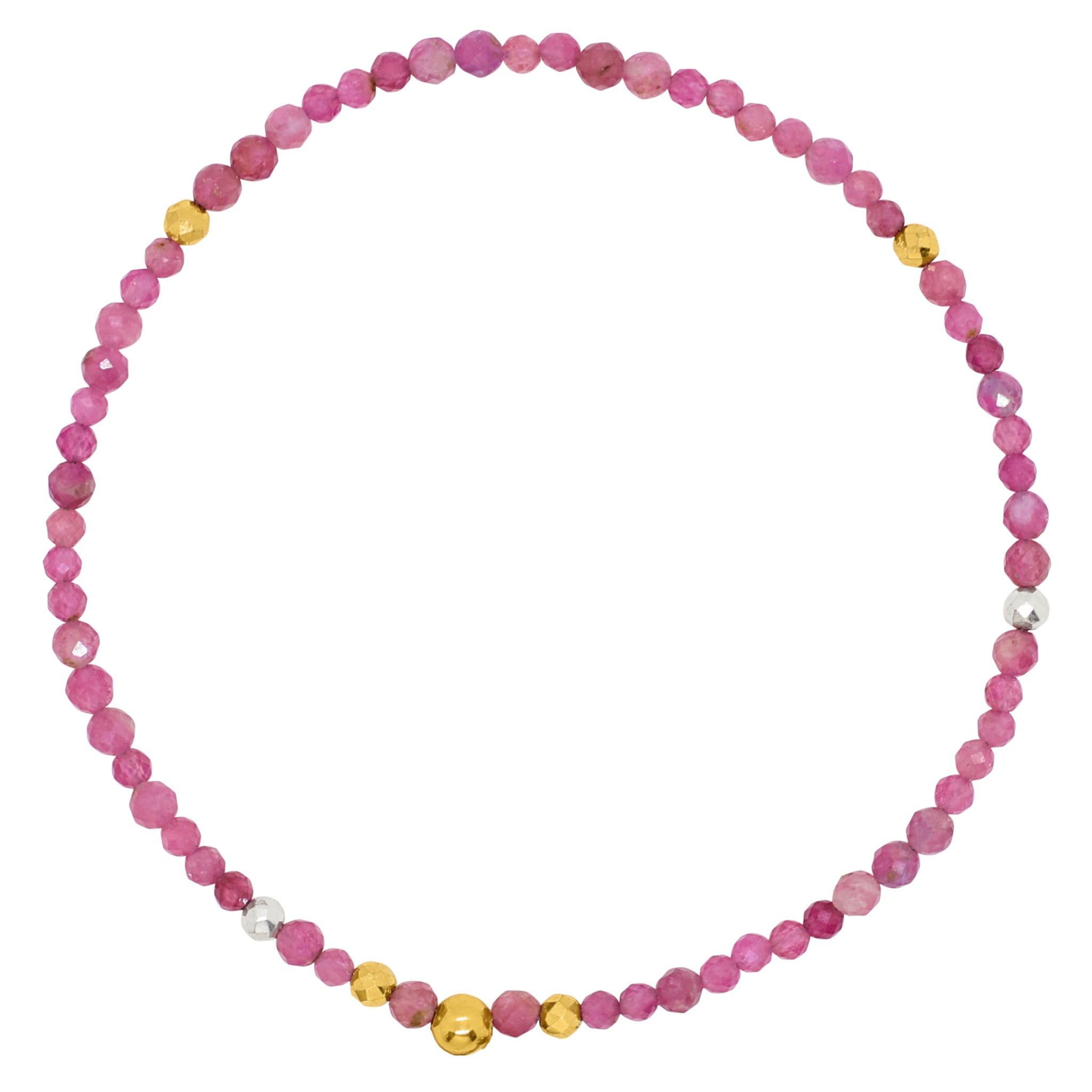 Birthstone Pyrite's Booty Bracelet - October / Pink Tourmaline