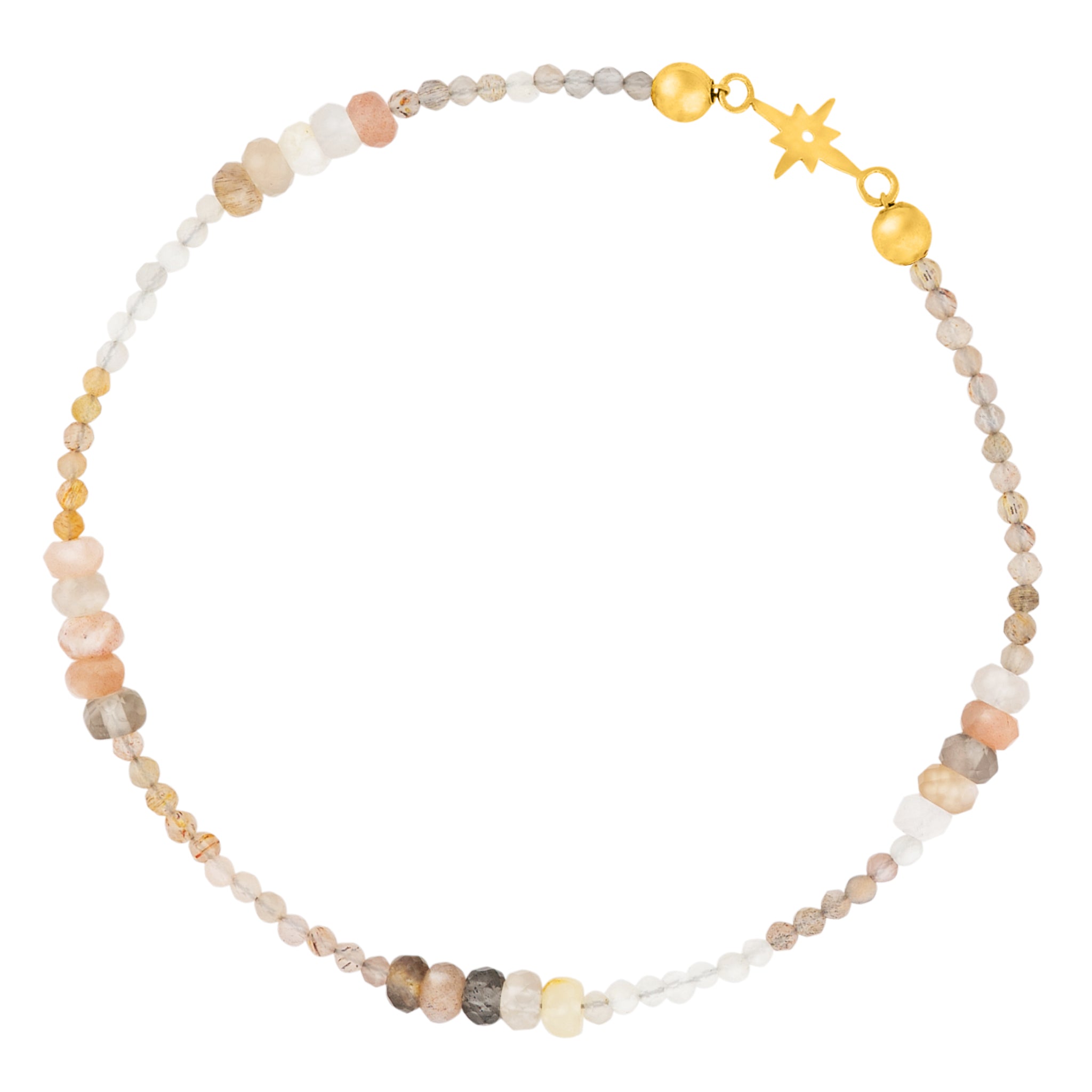 Pyrite's Booty Bracelet in Shaded Moonstone & Gold Star