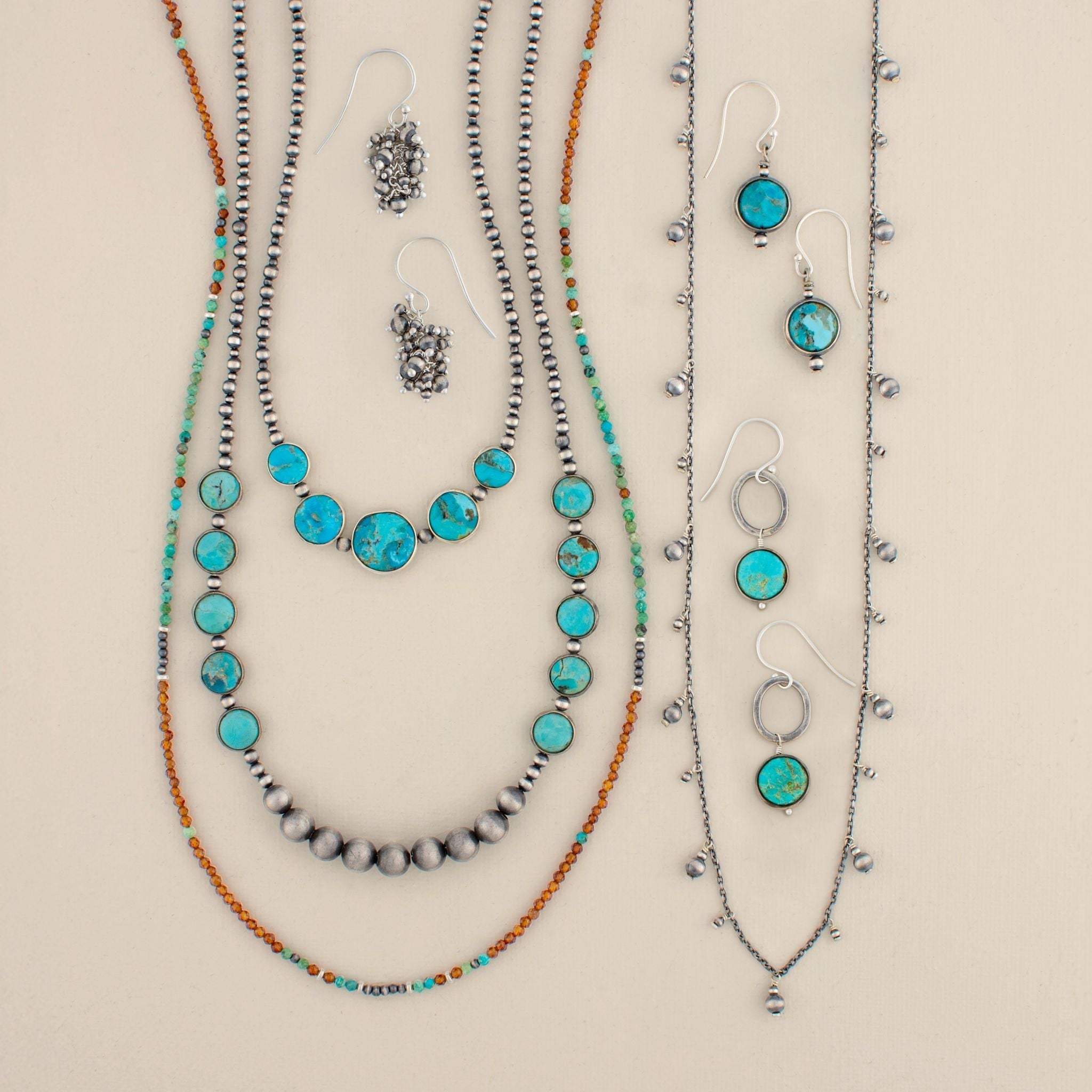 Turquoise Coin Bonfire Earrings