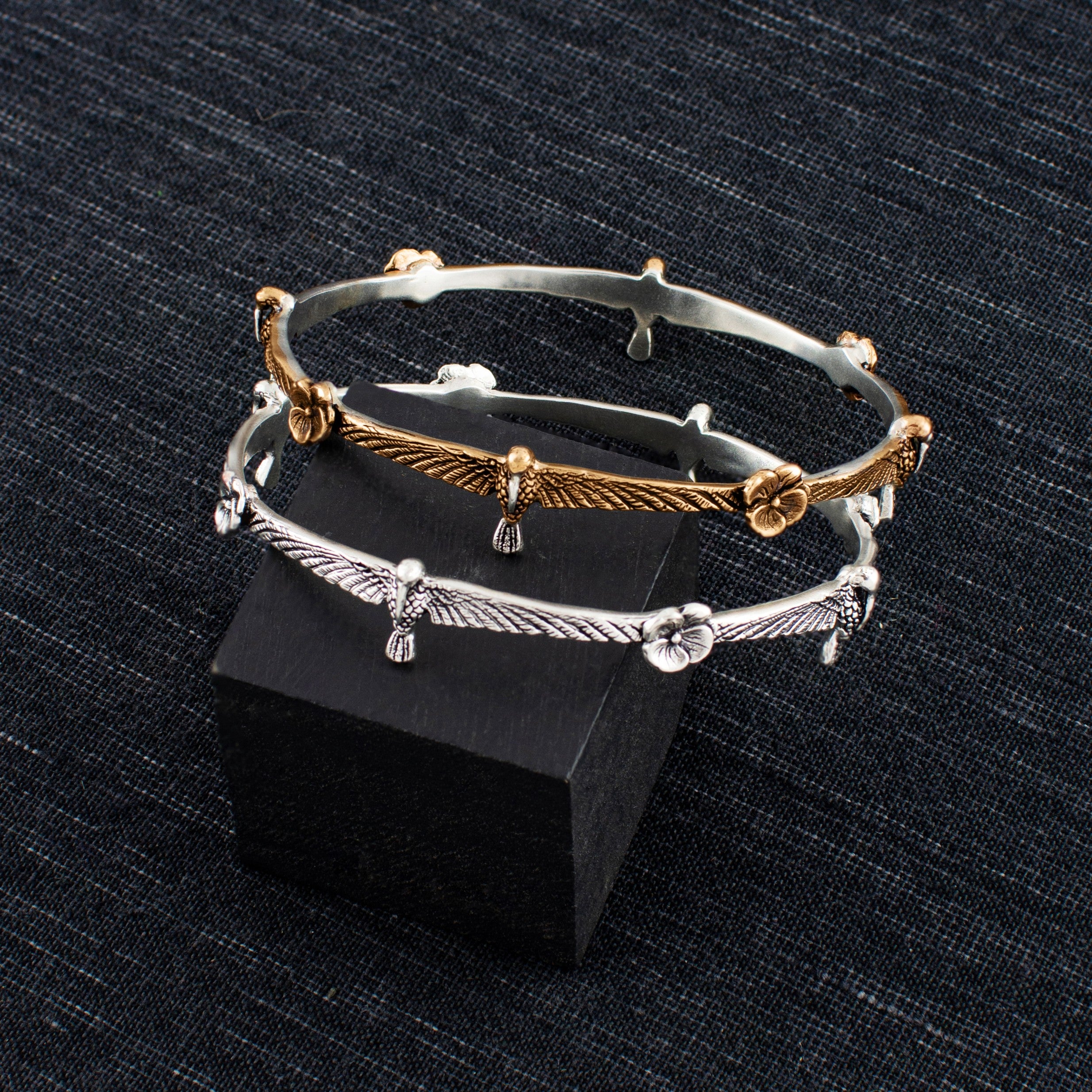 Hummingbird Bangle in Silver