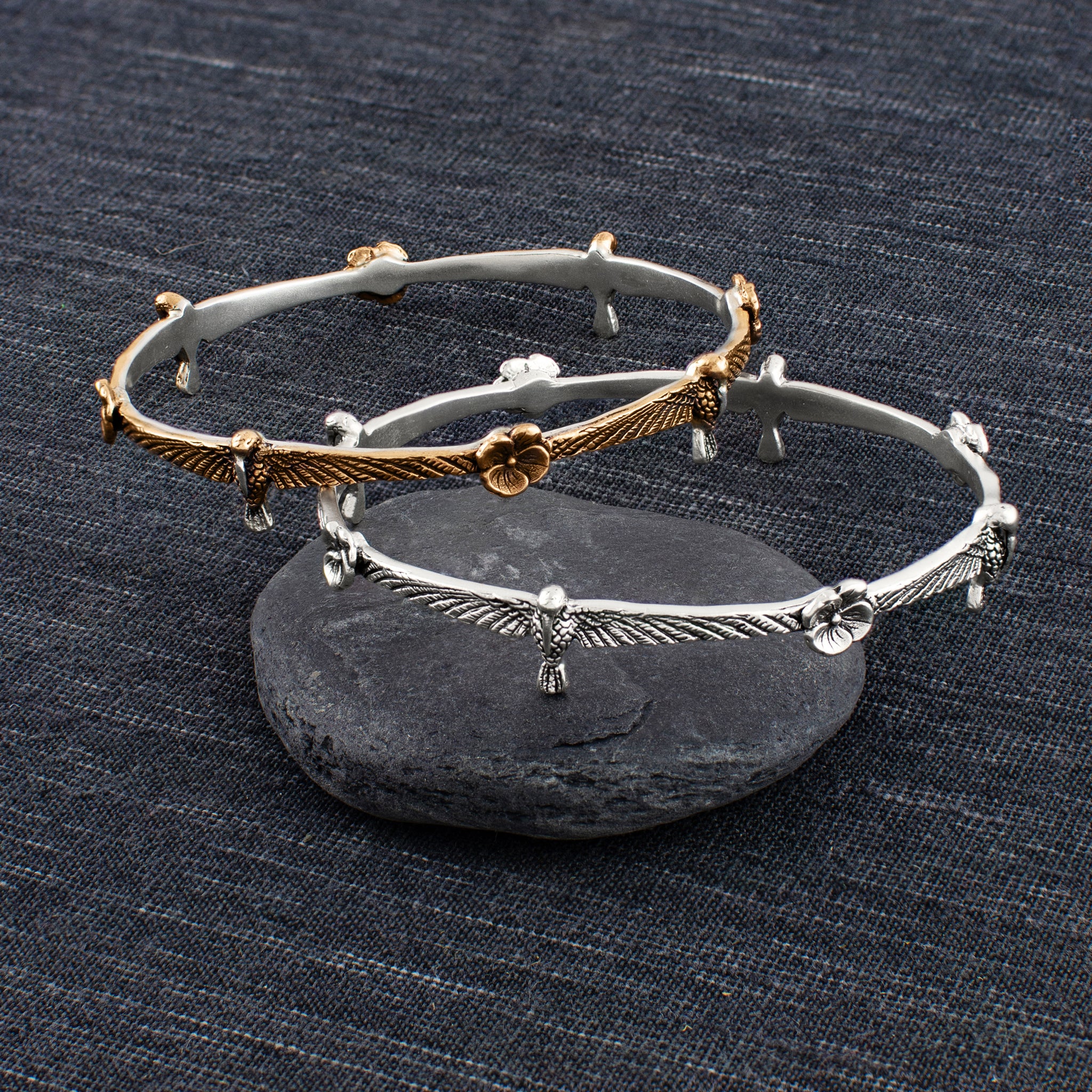 Hummingbird Bangle in Silver