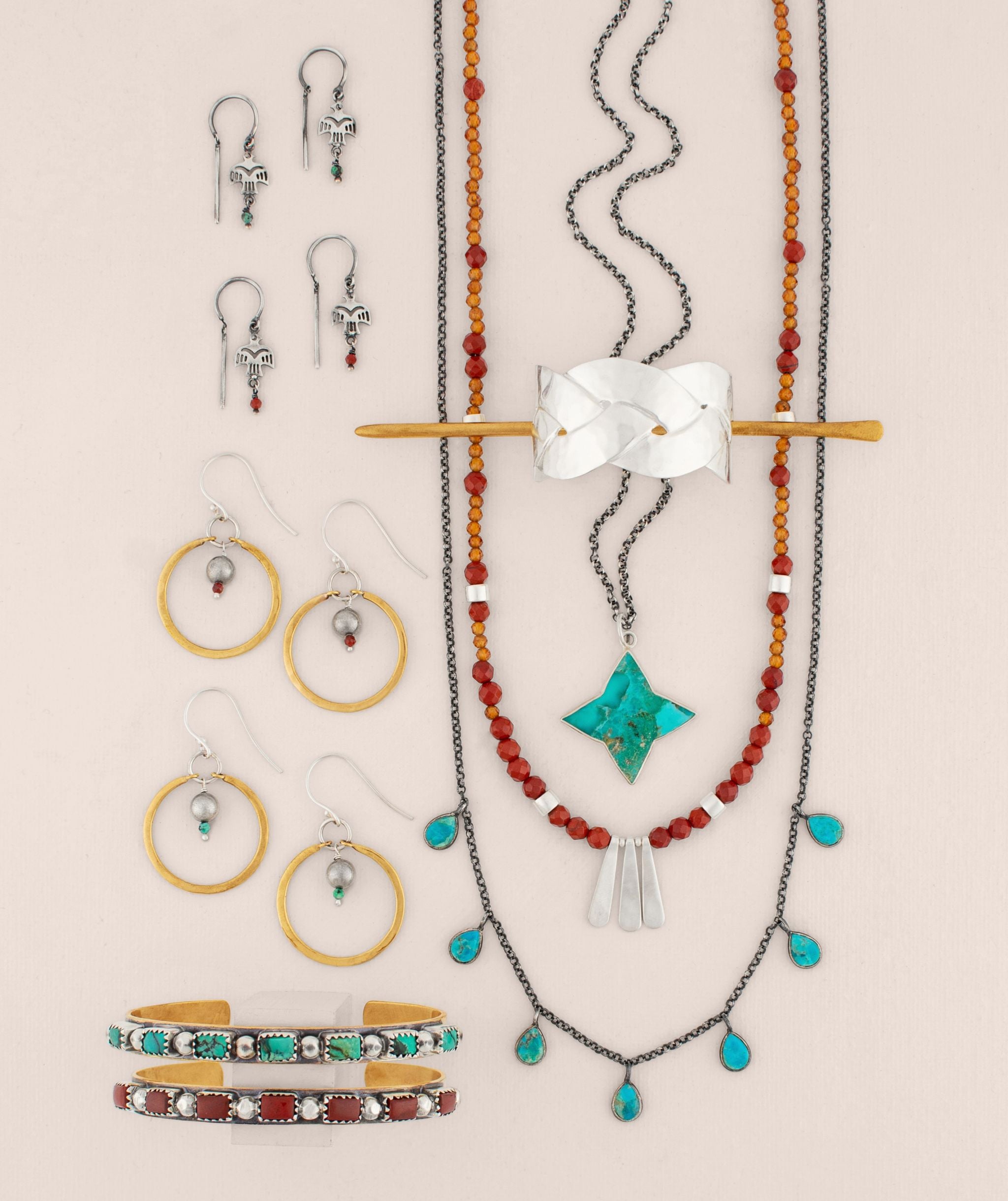 Bonfire Circle Earrings in Jasper