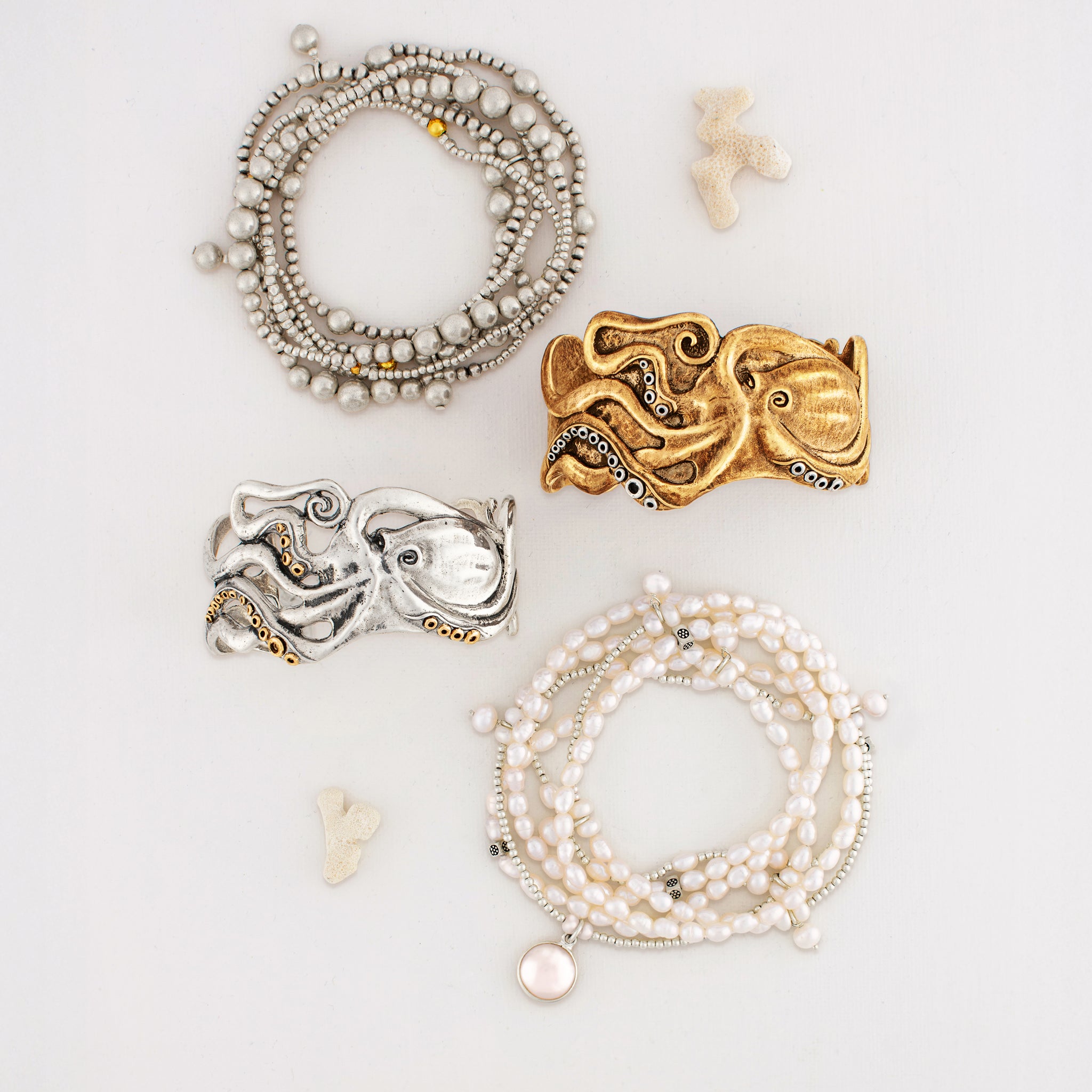 Smoldering Silver Bonfire Bracelet Set