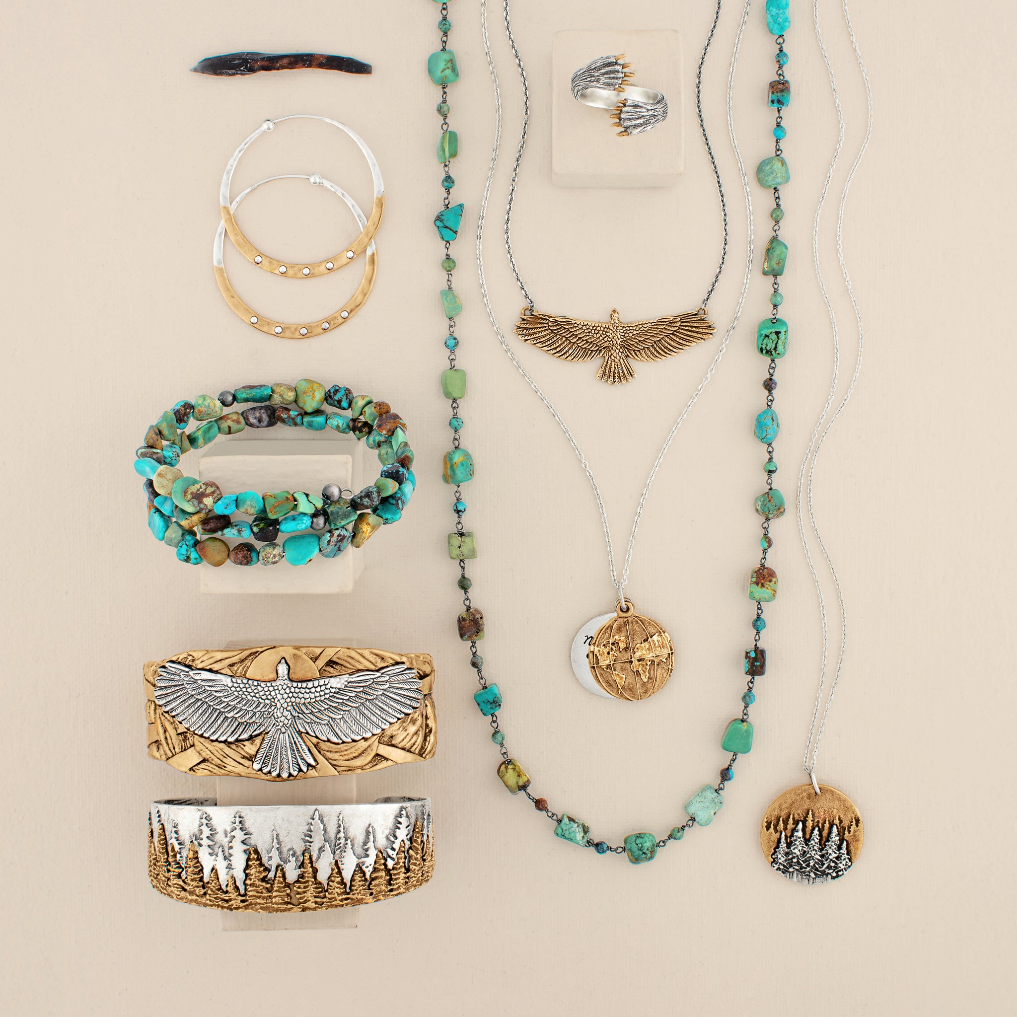 Rough & Tumble Turquoise Coil Bracelet