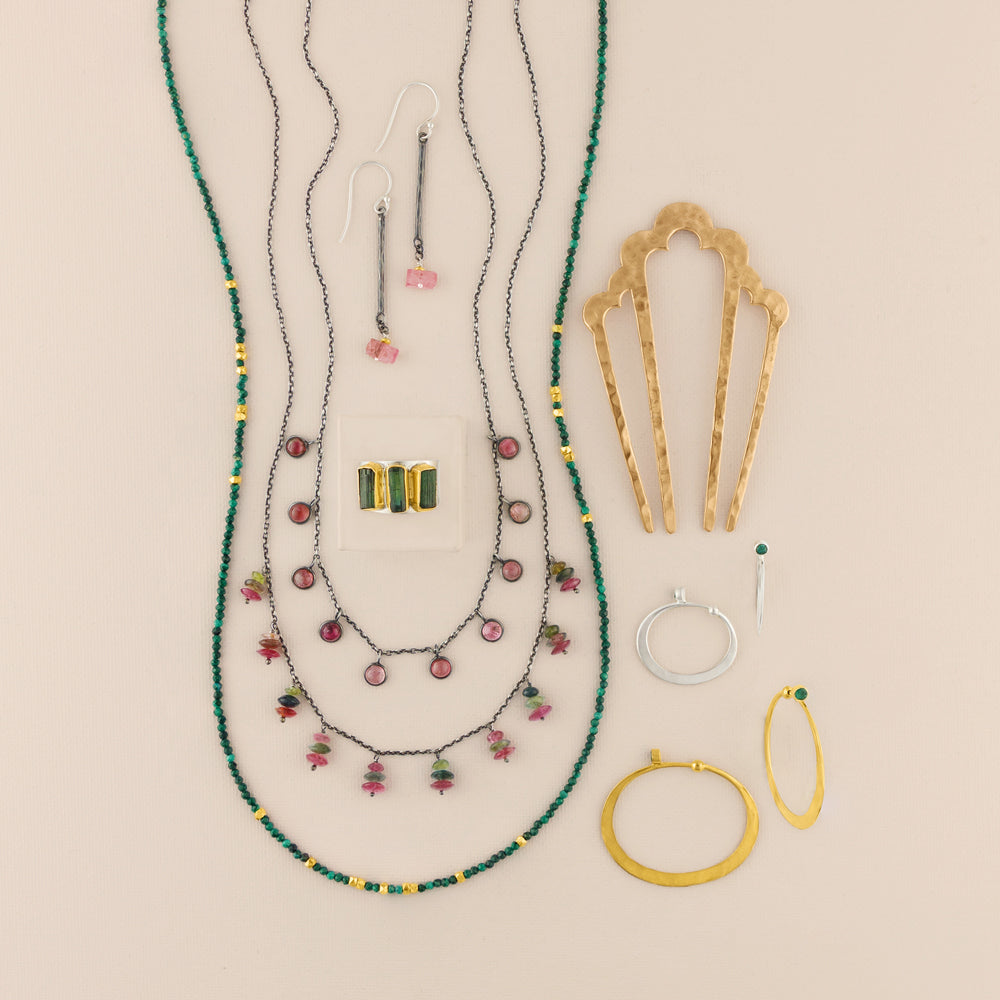 Many Moons Necklace in Pink Tourmaline