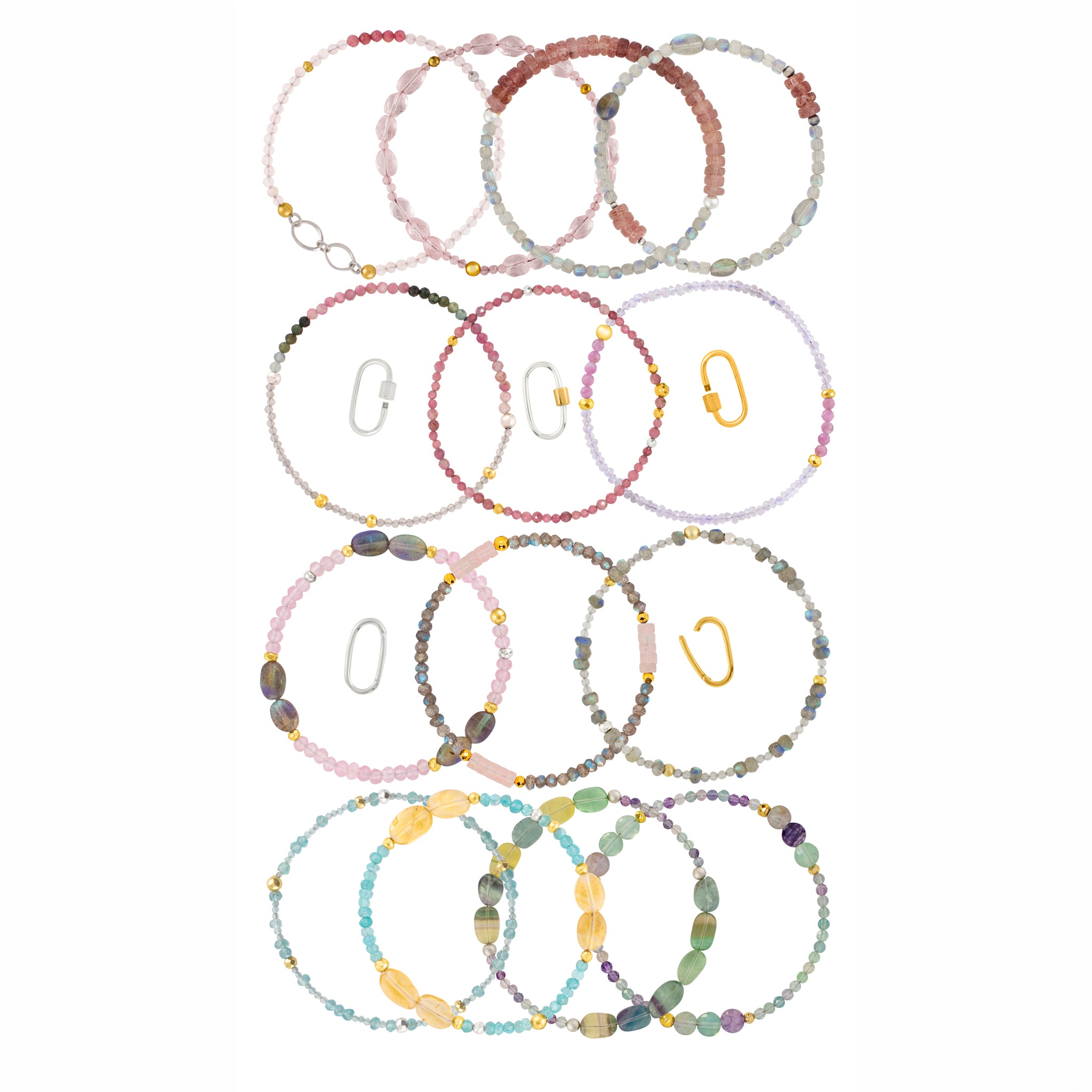 Carabiner Lock in Silver & Gold