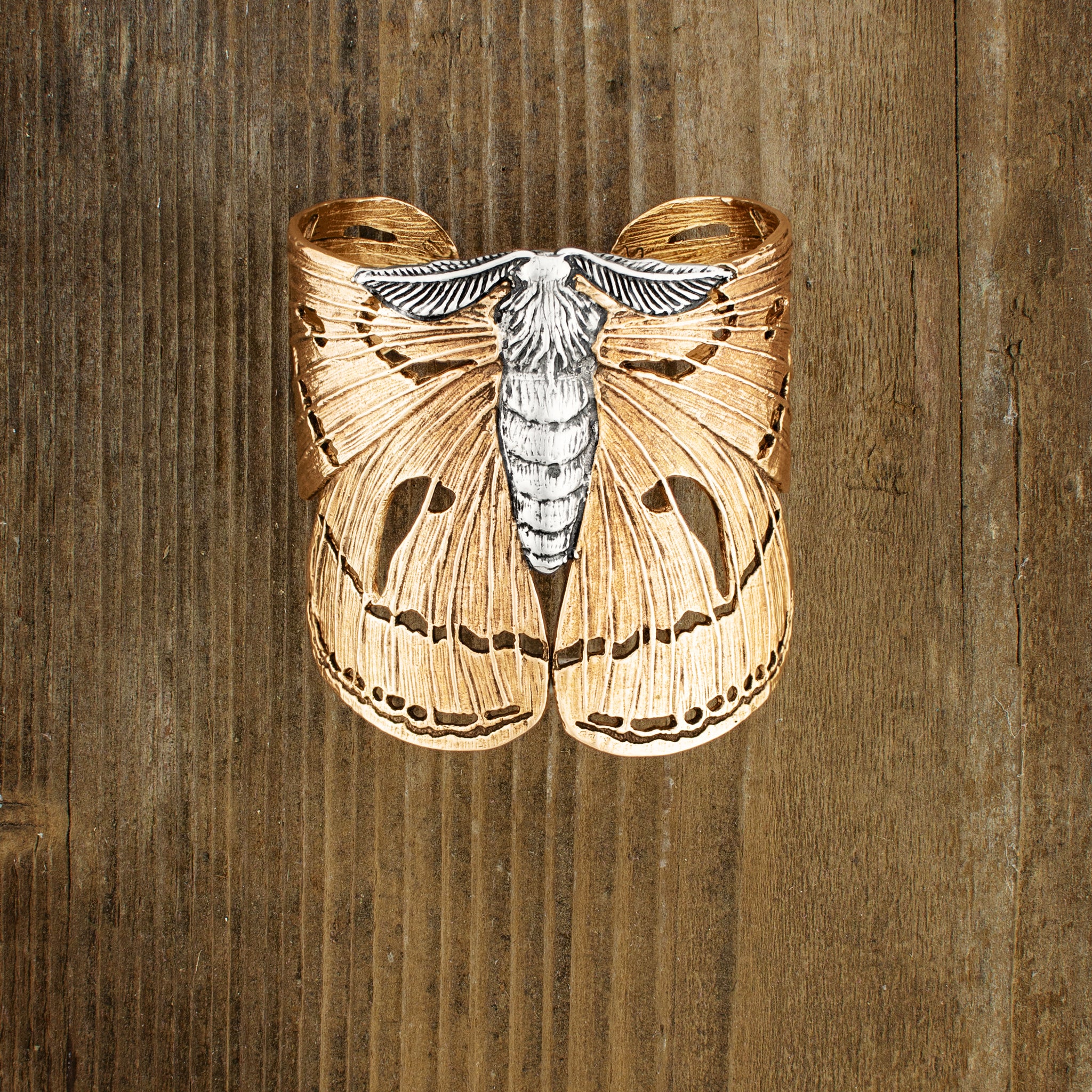 Majestic Moth Cuff in Two-Tone