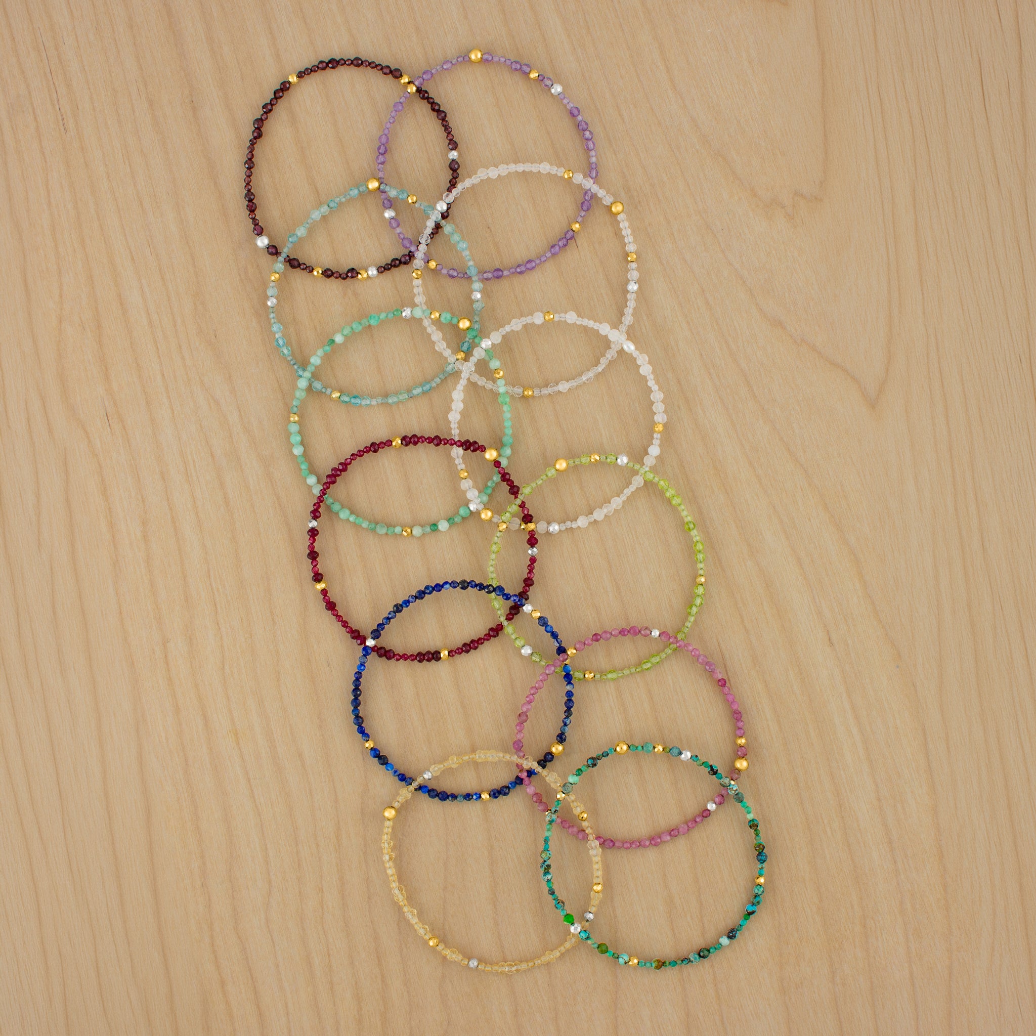 Birthstone Pyrite's Booty Bracelet - October / Pink Tourmaline