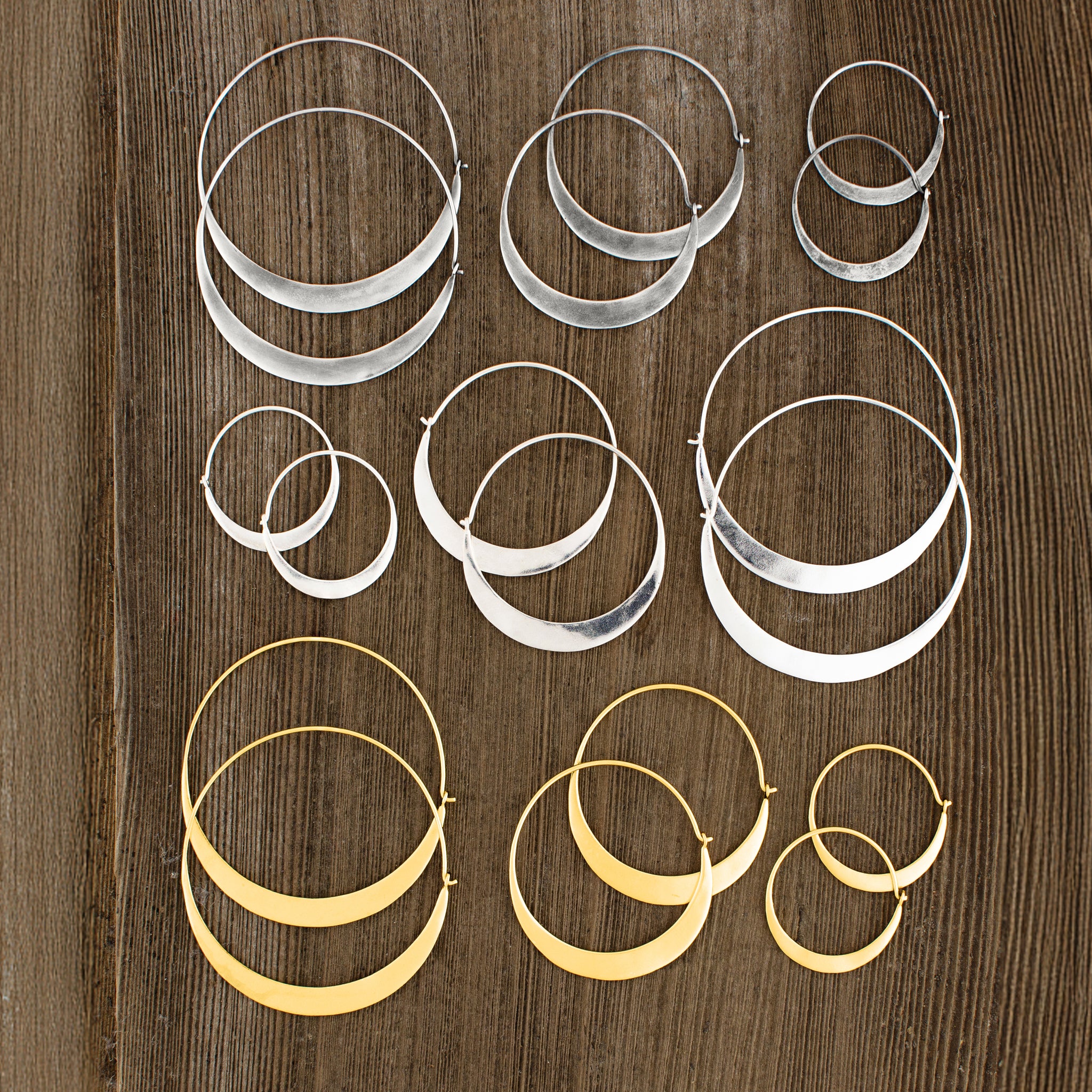 Arc Hoops in Antiqued Silver - 1"