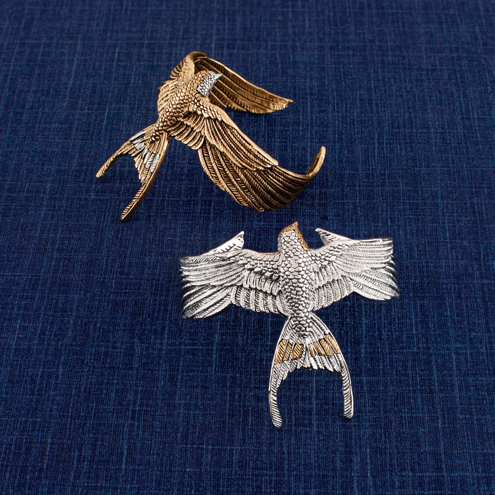 Barn Swallow Cuff in Bronze with Silver Accents