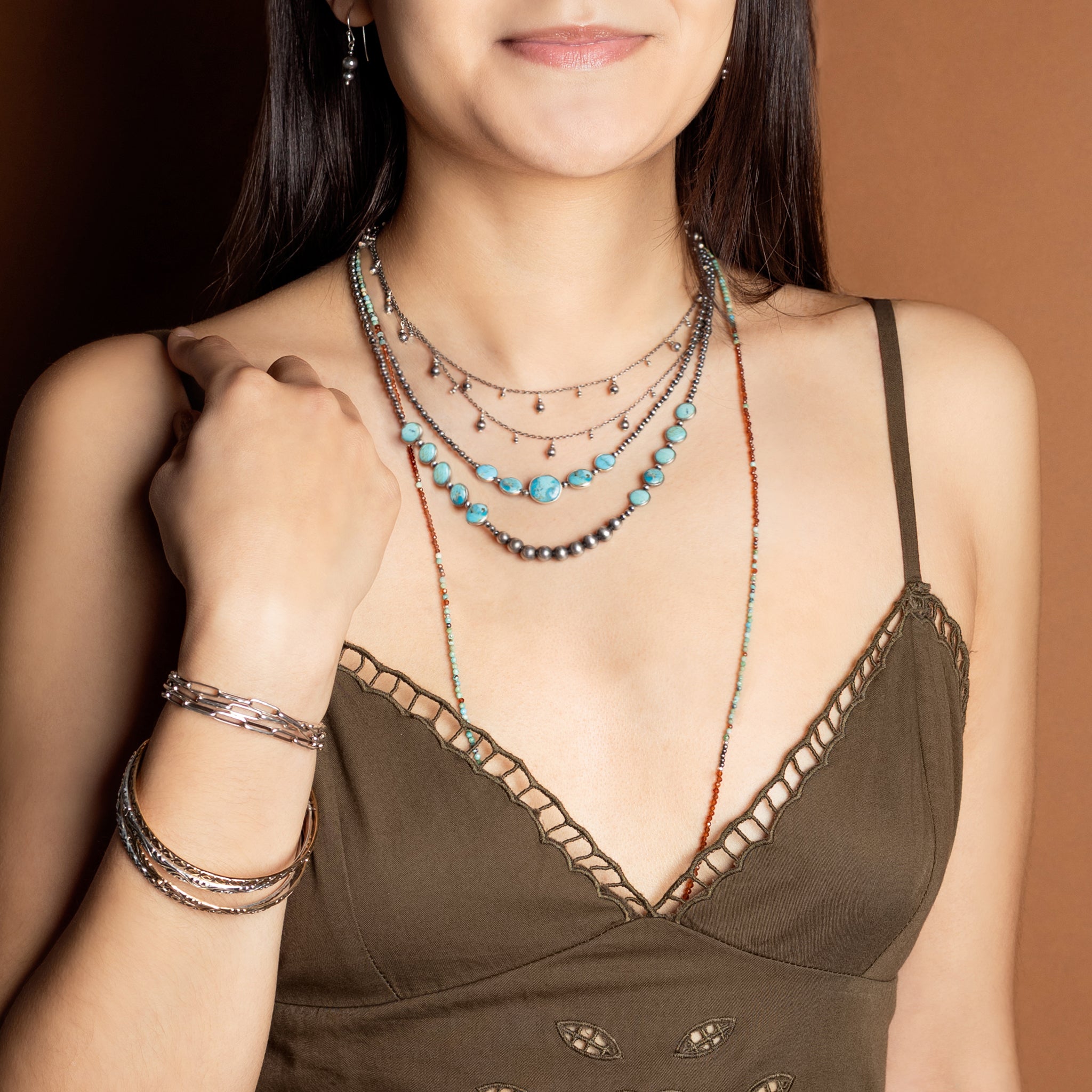 Turquoise Coin Bonfire Necklace