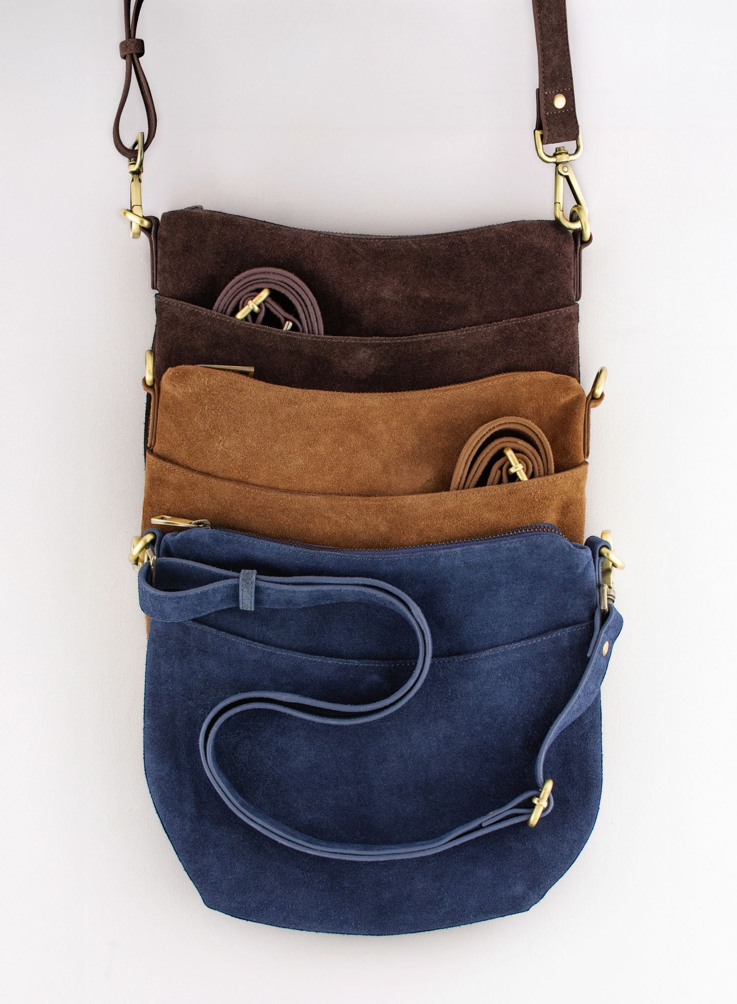 Go Anywhere Bag in Chocolate Brown Suede