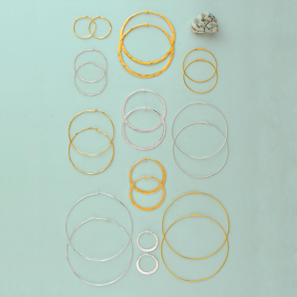 Hammered Hoops in Gold - 1" | Available to Ship July 23, 2026