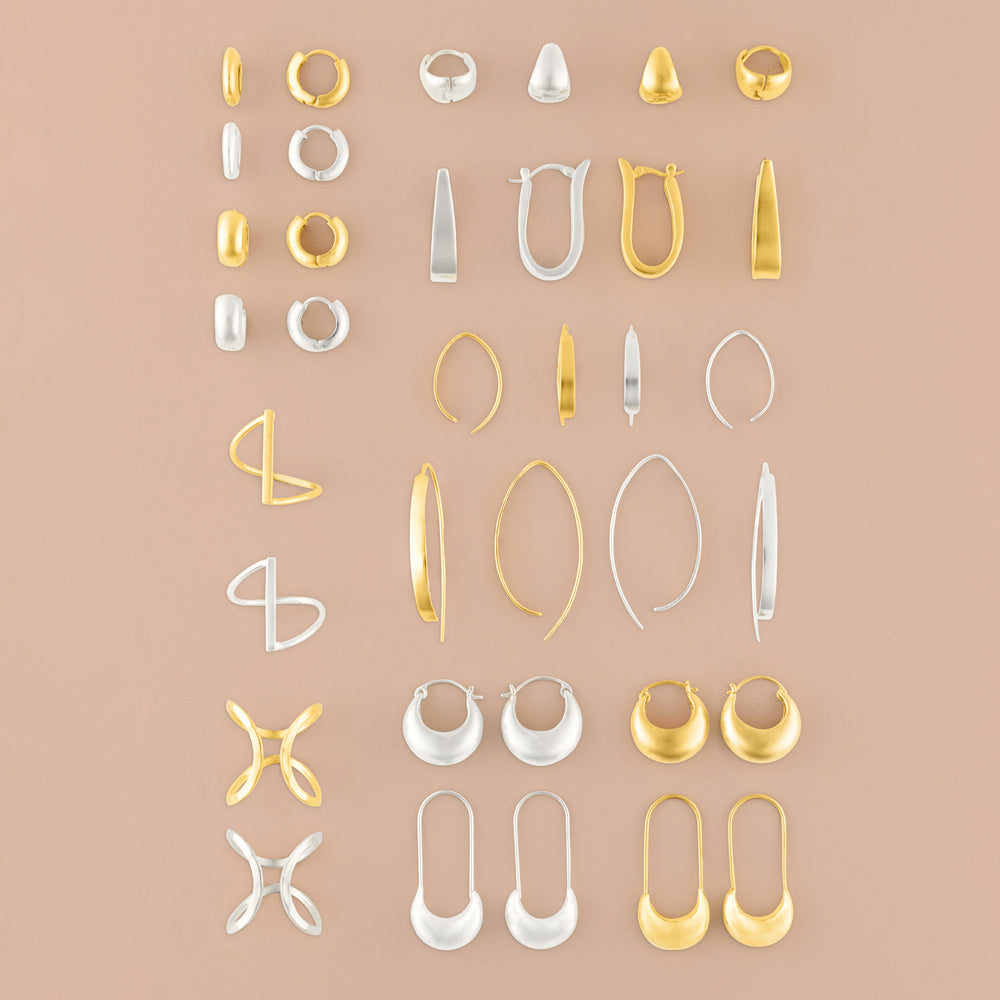 Chunky Huggie Hoops in Gold
