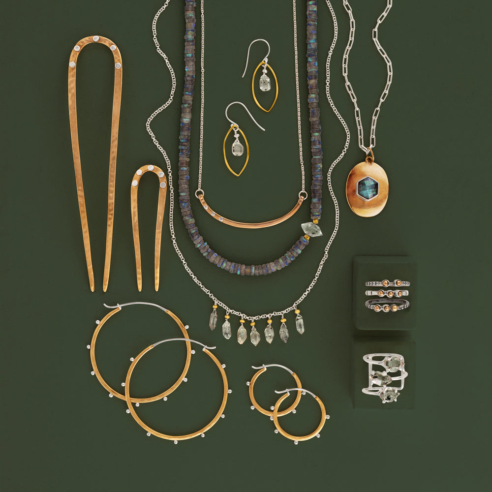 Bronze Bead Souffle Ring - 2 Beads with Dots