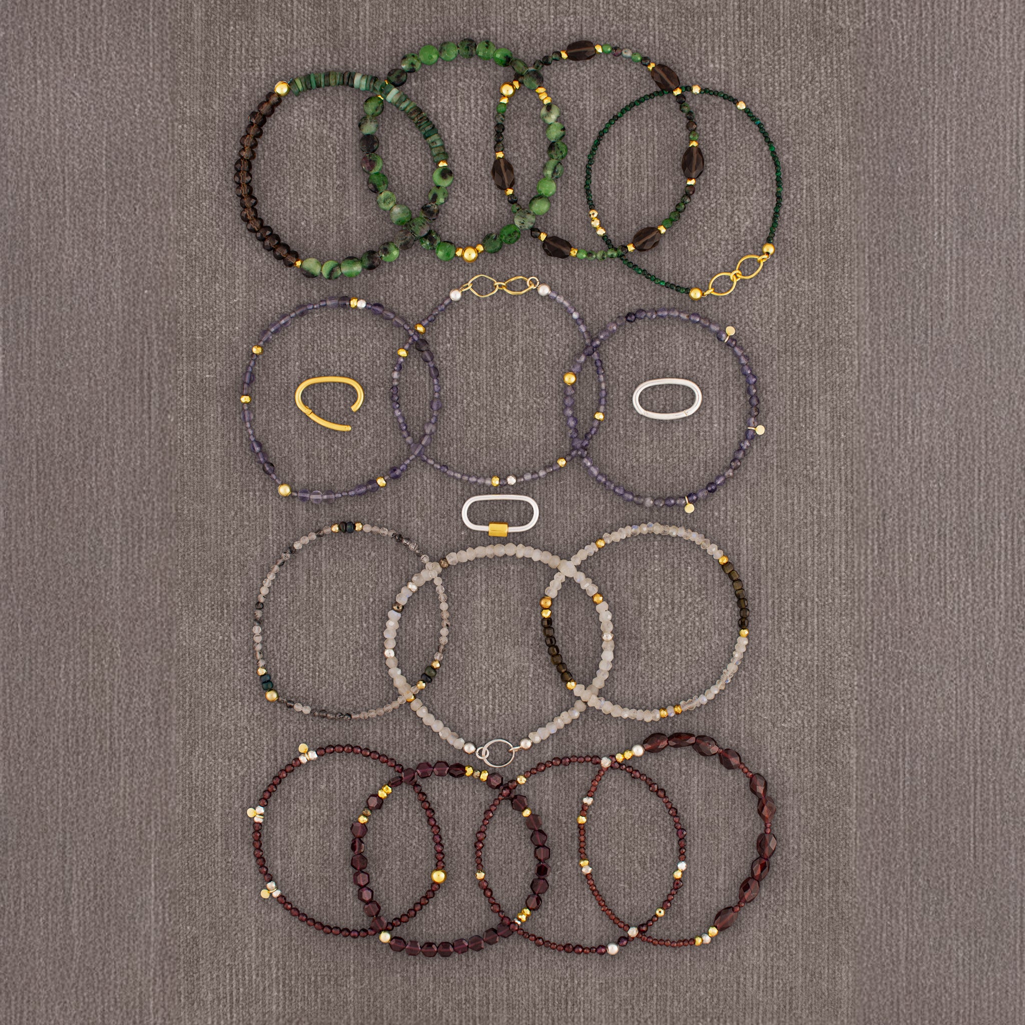 Pyrite's Booty Bracelet in Garnet Hexagon & Pyrite