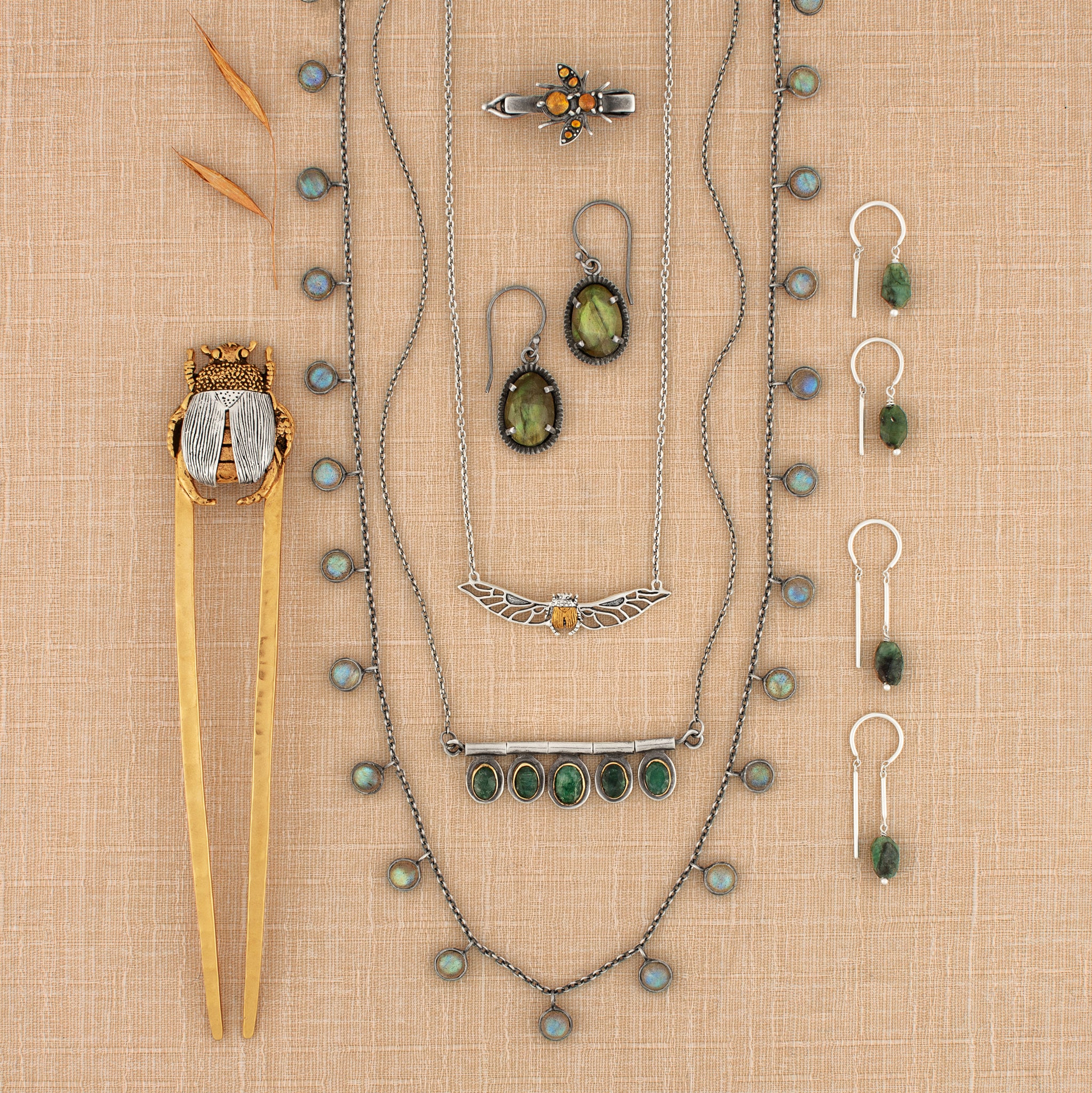 Antiqued Cornu Barrette