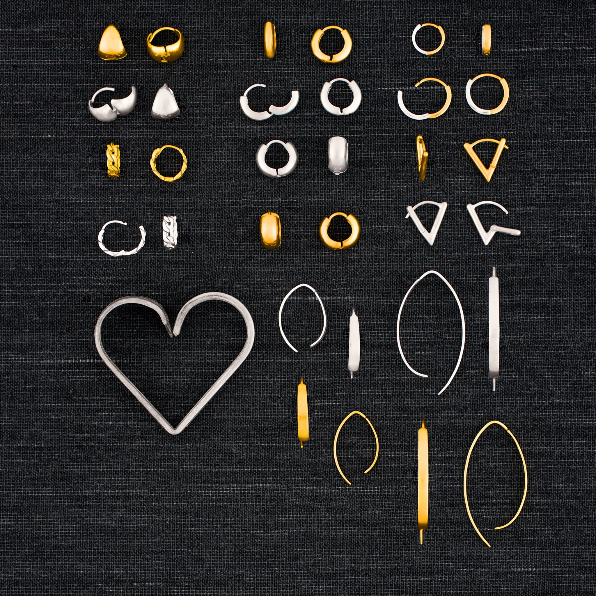 Crescent Earrings in Gold - 1 3/8" L