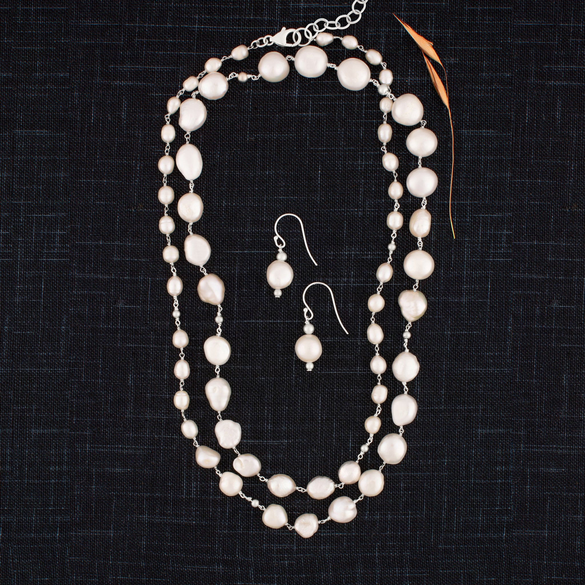 Pearl & Satin Bonfire Necklace