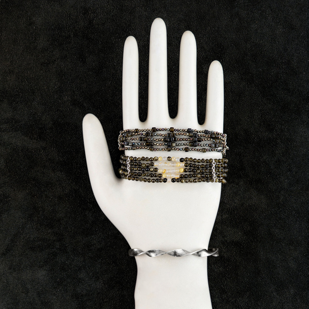 Beaded Blanket Stretch Bracelet Set - Block Pattern
