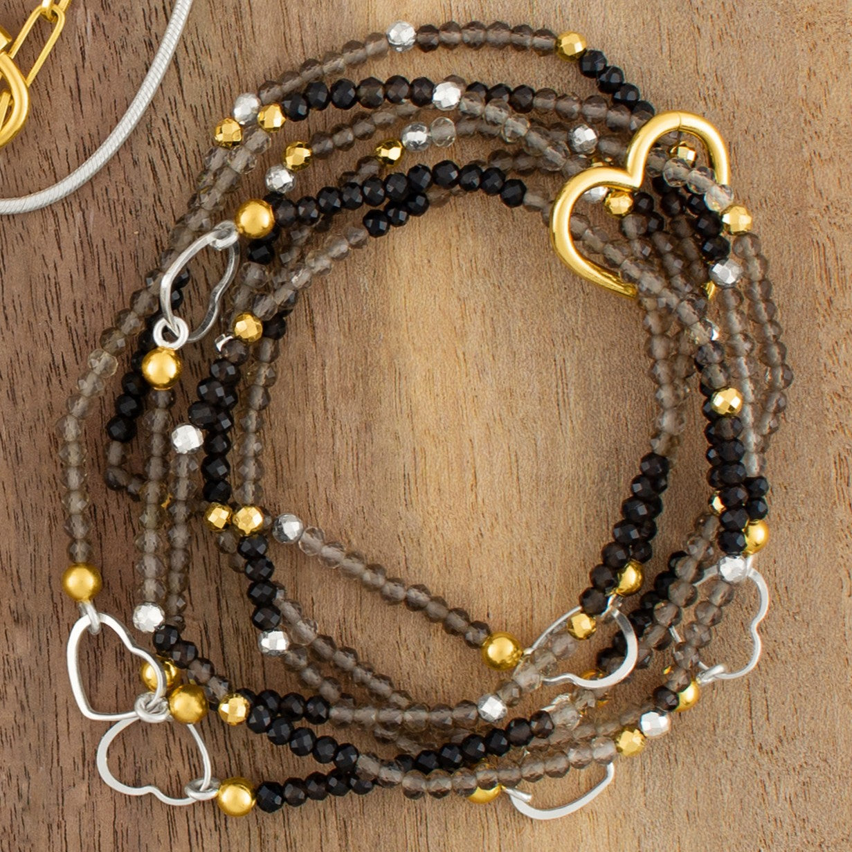 Heart Shaped Bracelet Clip in Gold