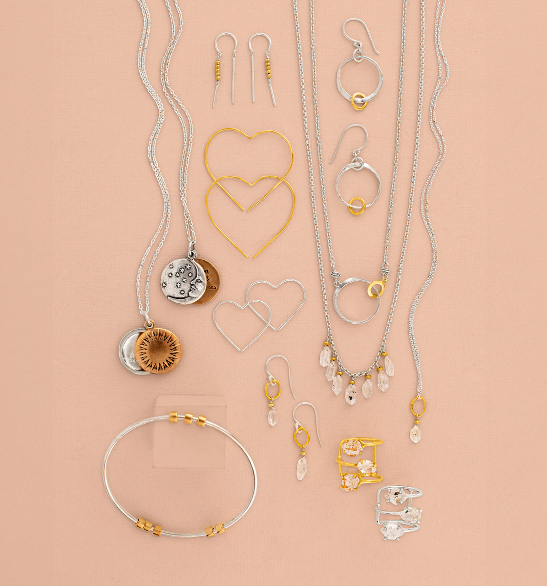 Heart Threader Hoop in Gold - 1 1/2" - FINAL SALE