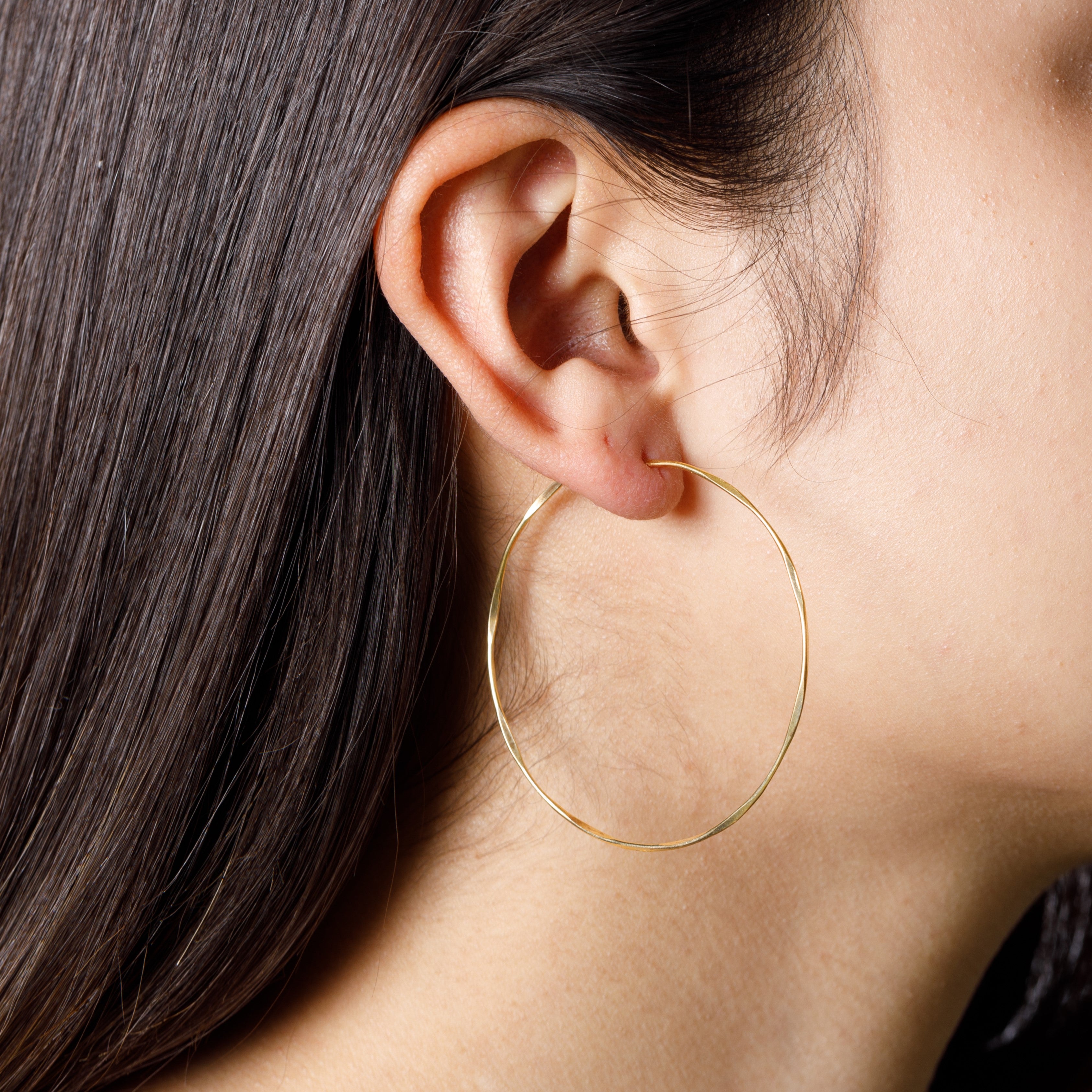 Twisted Sleeper Hoops in Silver - 2"