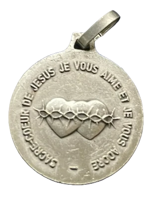 Vintage Medal Sacred Heart of Jesus v100
