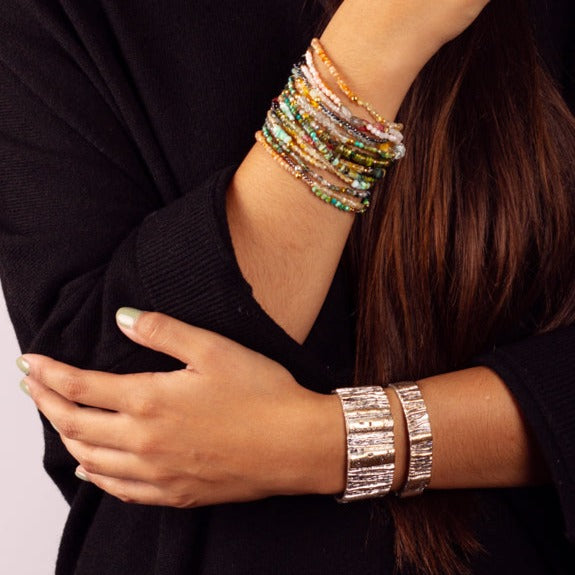 Pyrite's Booty Bracelet in 5mm Amazonite & 2mm Blue Apatite