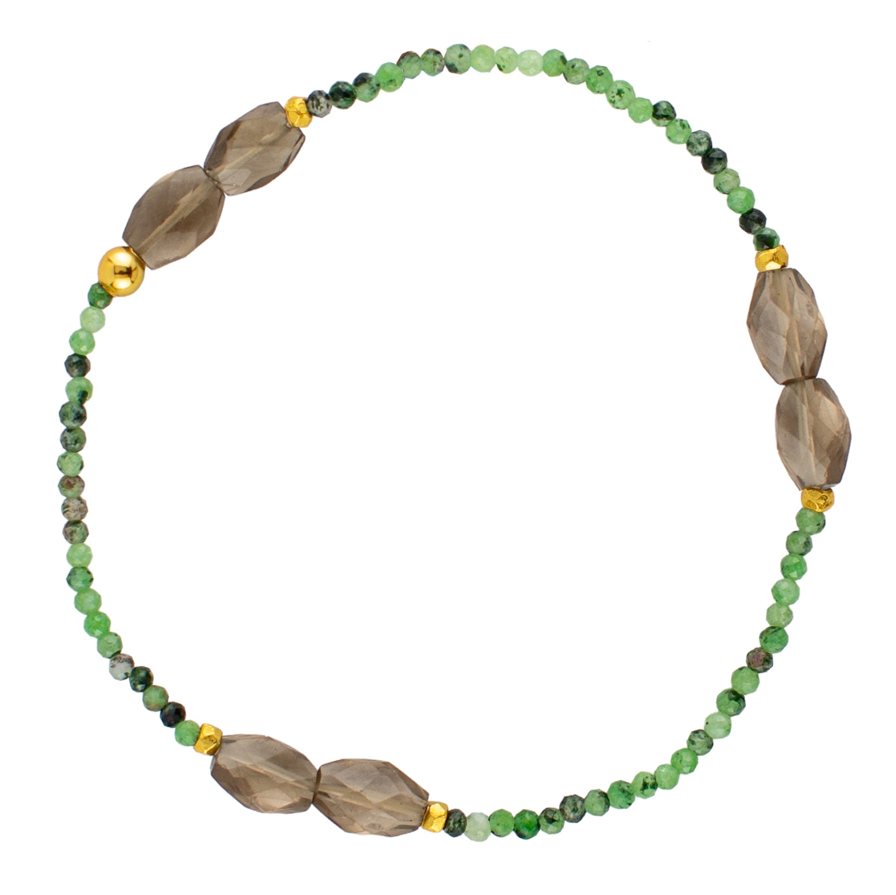 Pyrite's Booty Bracelet in Ruby Zoisite & Grey Onyx Faceted Oval