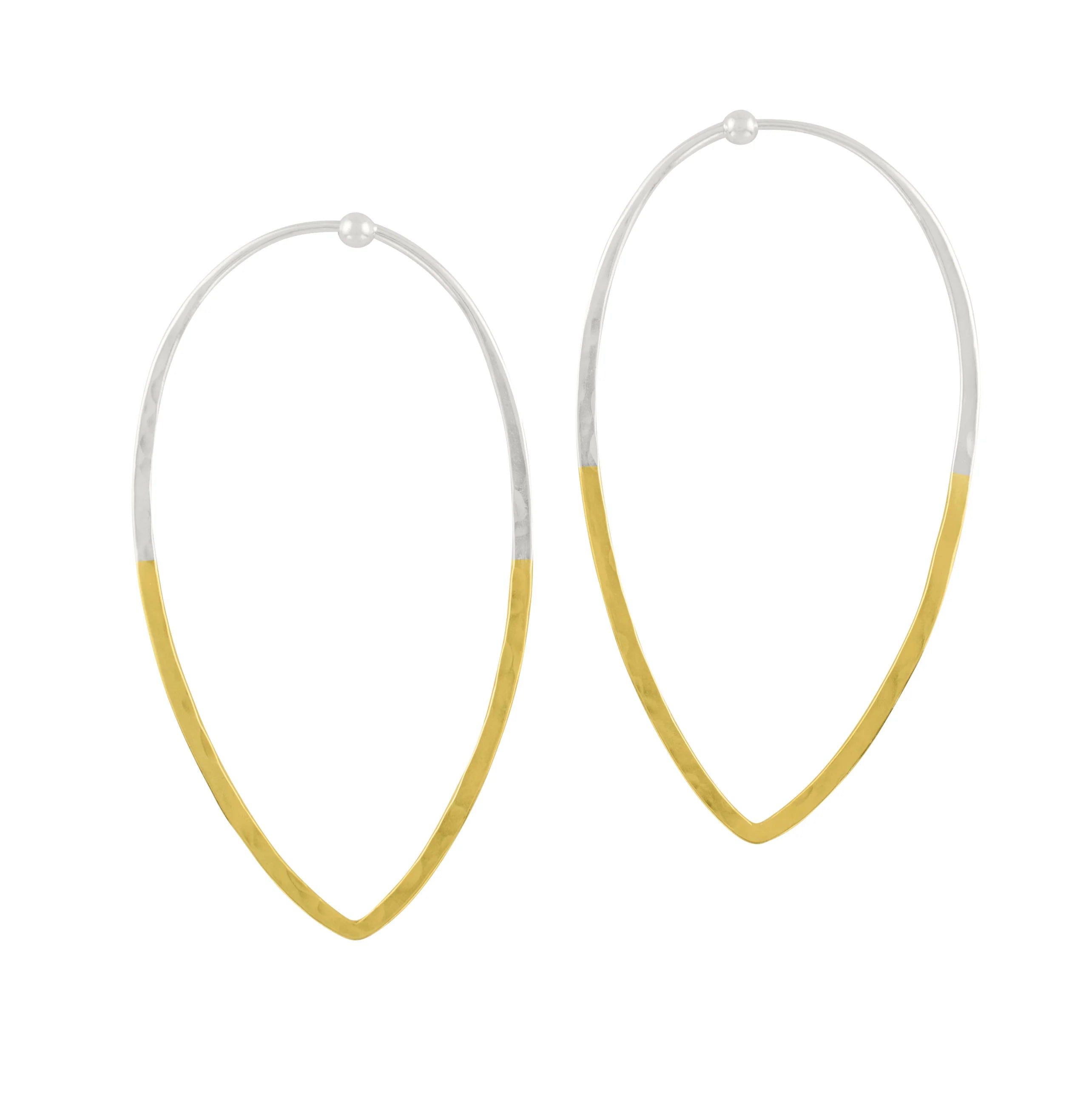 Gold Dipped Petal Hoops - 2 1/2" - FINAL SALE