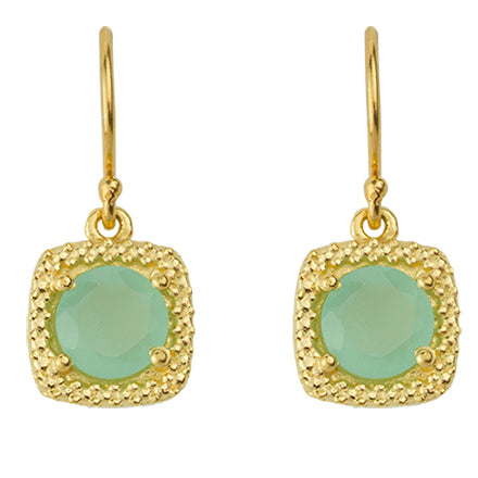 Let it Glow Earrings In Aqua Chalcedony And Gold | FINAL SALE