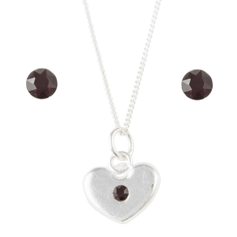 SS 4MM GARNET JAN EAR/NECK DUO