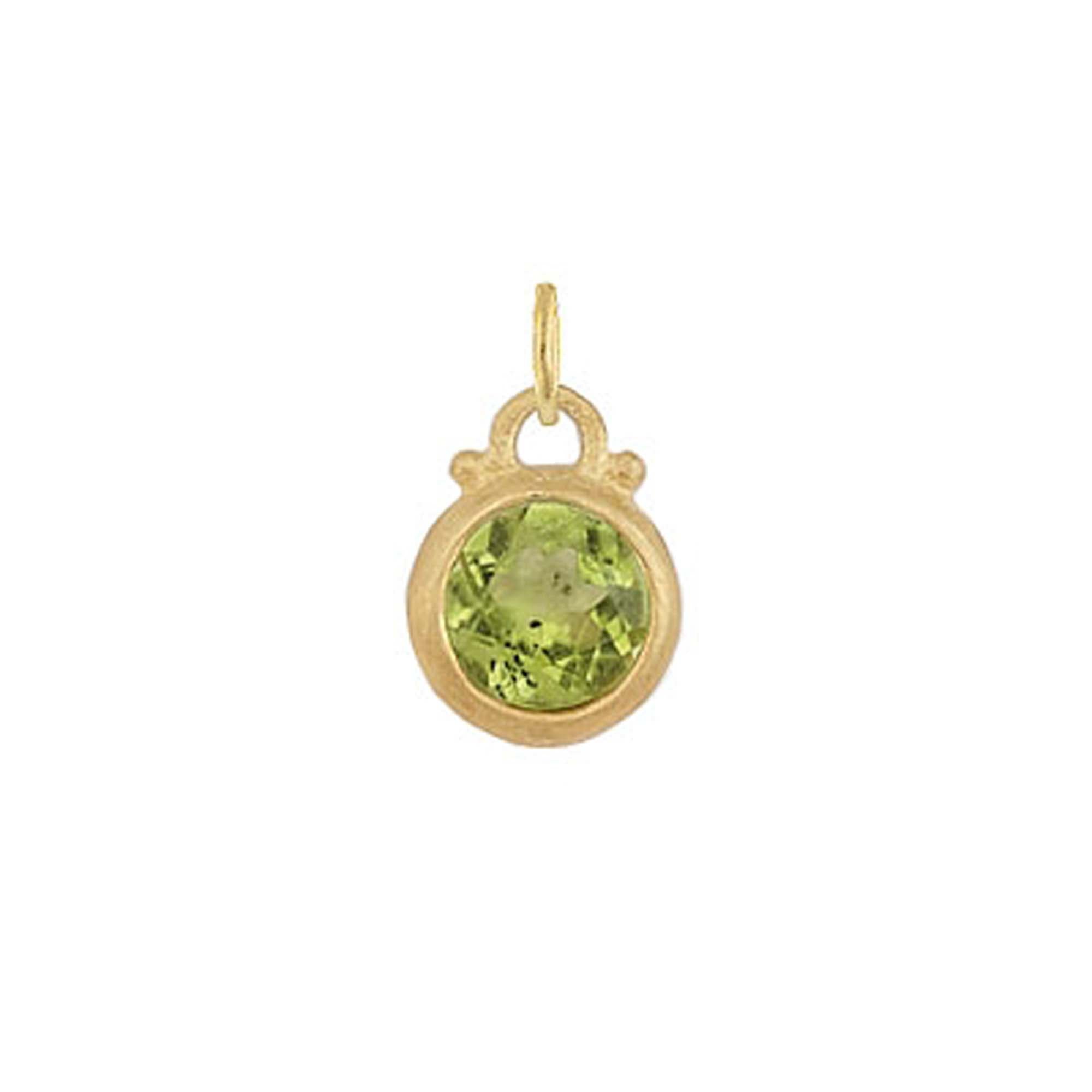 August -- Peridot Birthstone Charm in Gold - FINAL SALE