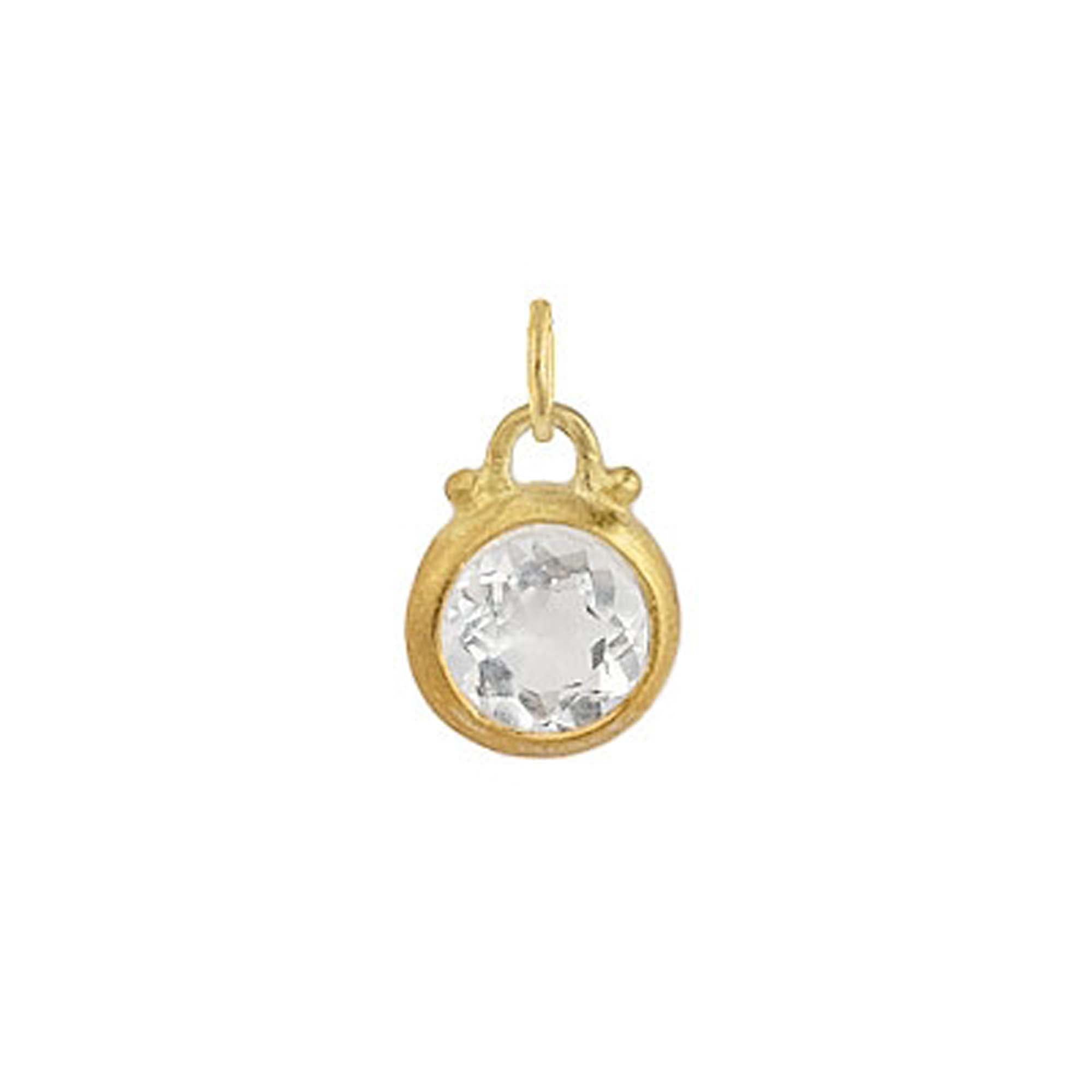 April -- Quartz Birthstone Charm in Gold - FINAL SALE